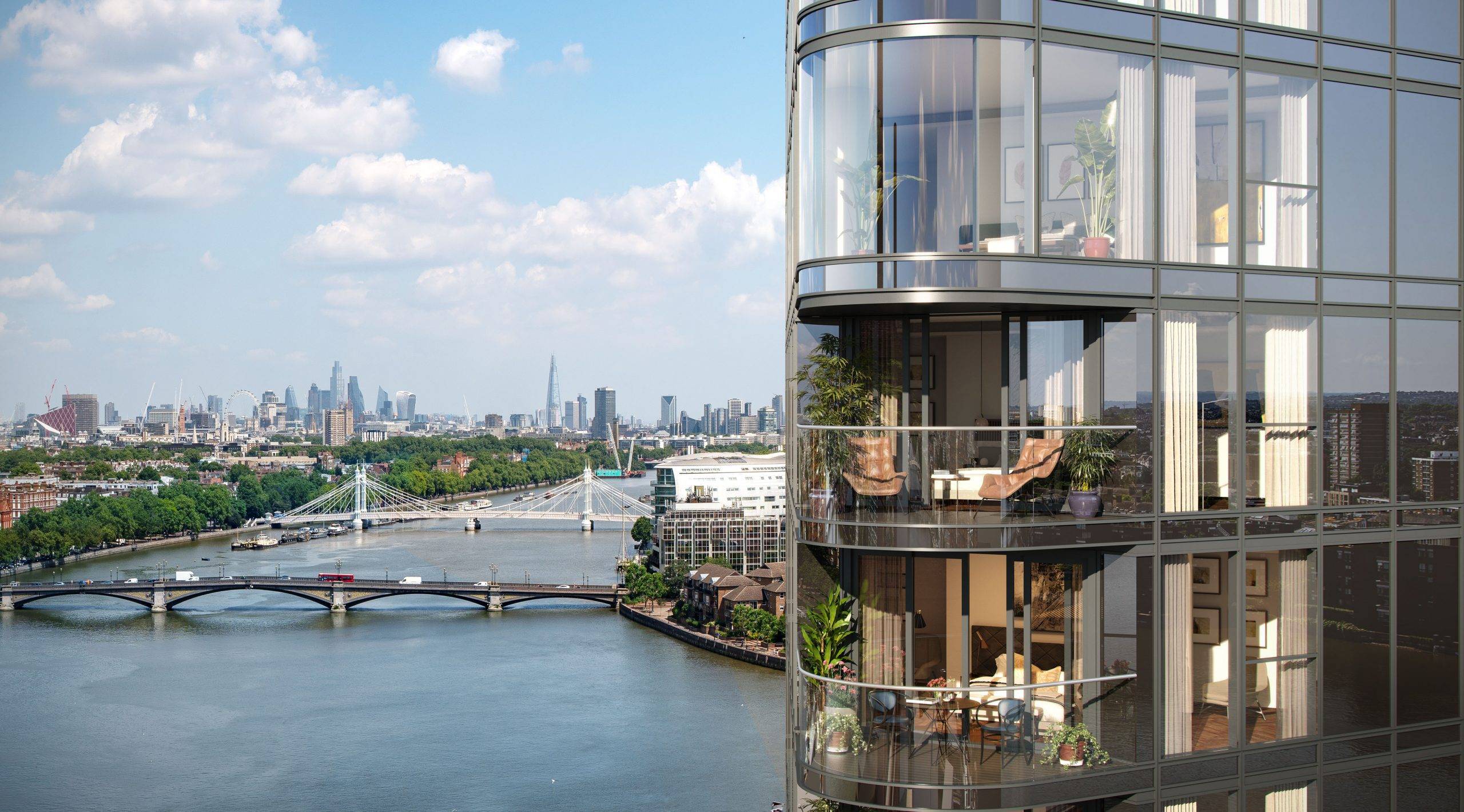 Amazing 4-bed apartment at the 34th floor of a high spec building with breathtaking views across the River Thames and the London Skyline.