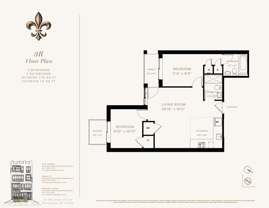 2 BED/2 BATH with 2 PRIVATE OURDOOR FOR SALE in HOT NEW DEVELOPMENT IN BUSHWICK!