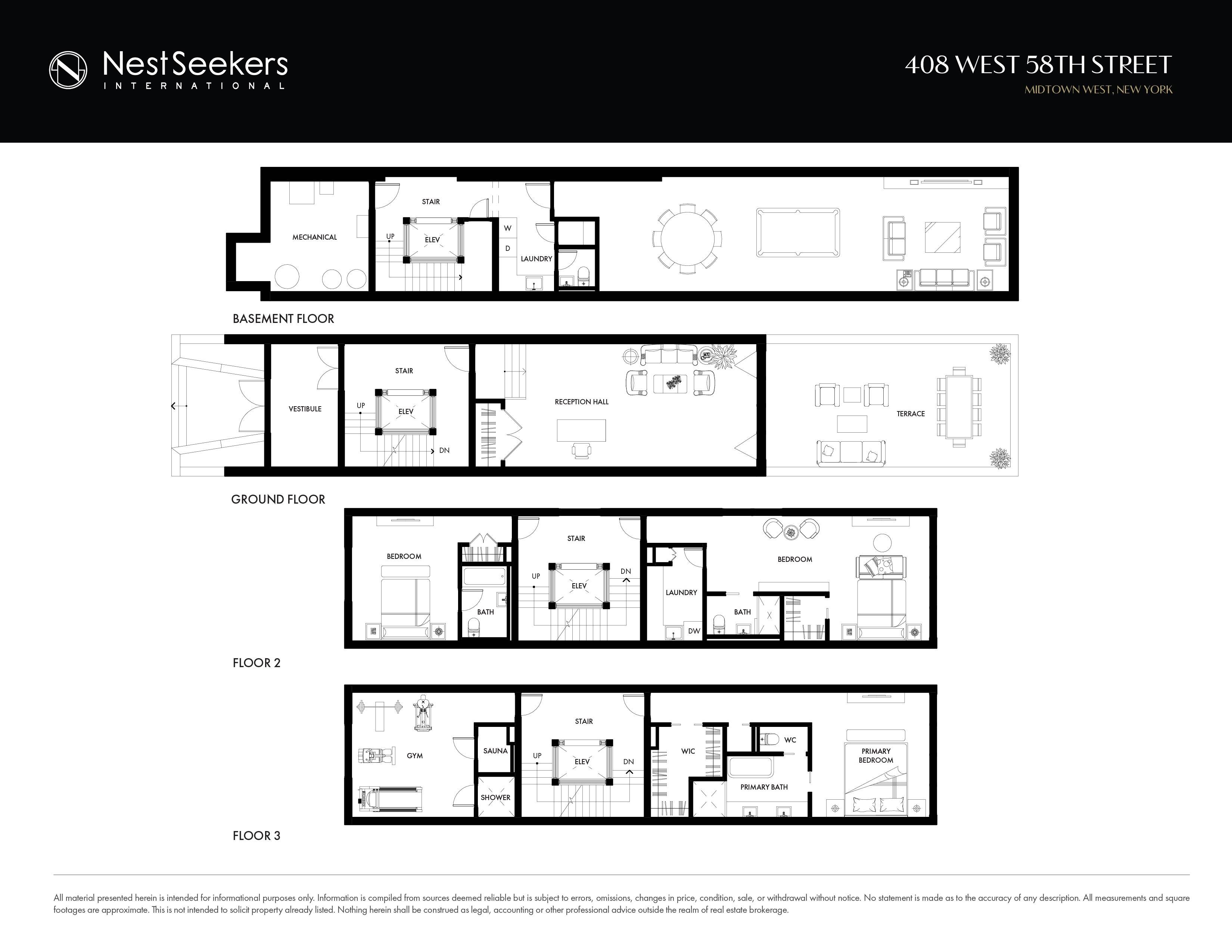 Exquisite 6-Story Townhouse with Private Elevator & Rooftop Oasis – Steps from Columbus Circle