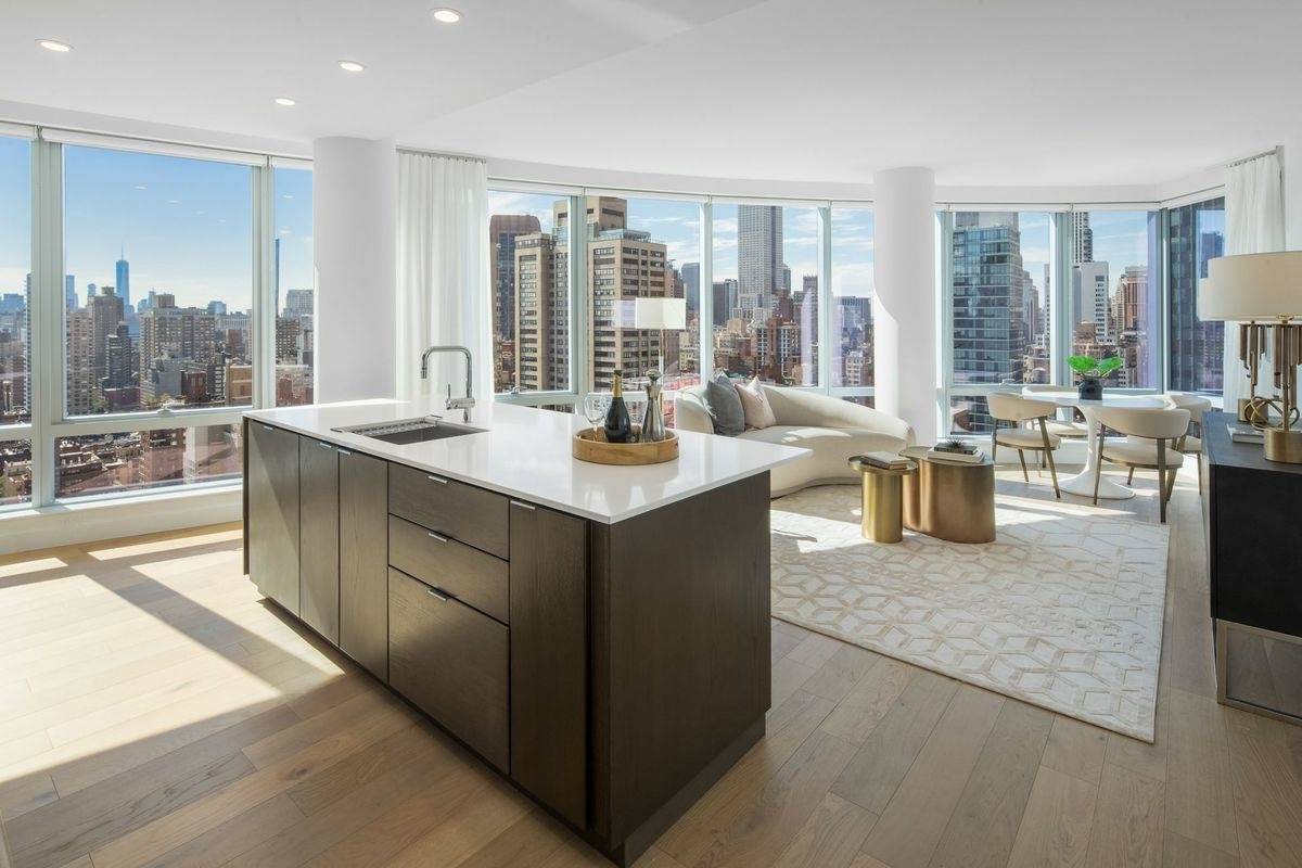 Stunning High-rise 3Bed/2Bath with Sweeping City Views, Floor to Ceiling Windows, and Washer/Dryer In Unit. No Fee!