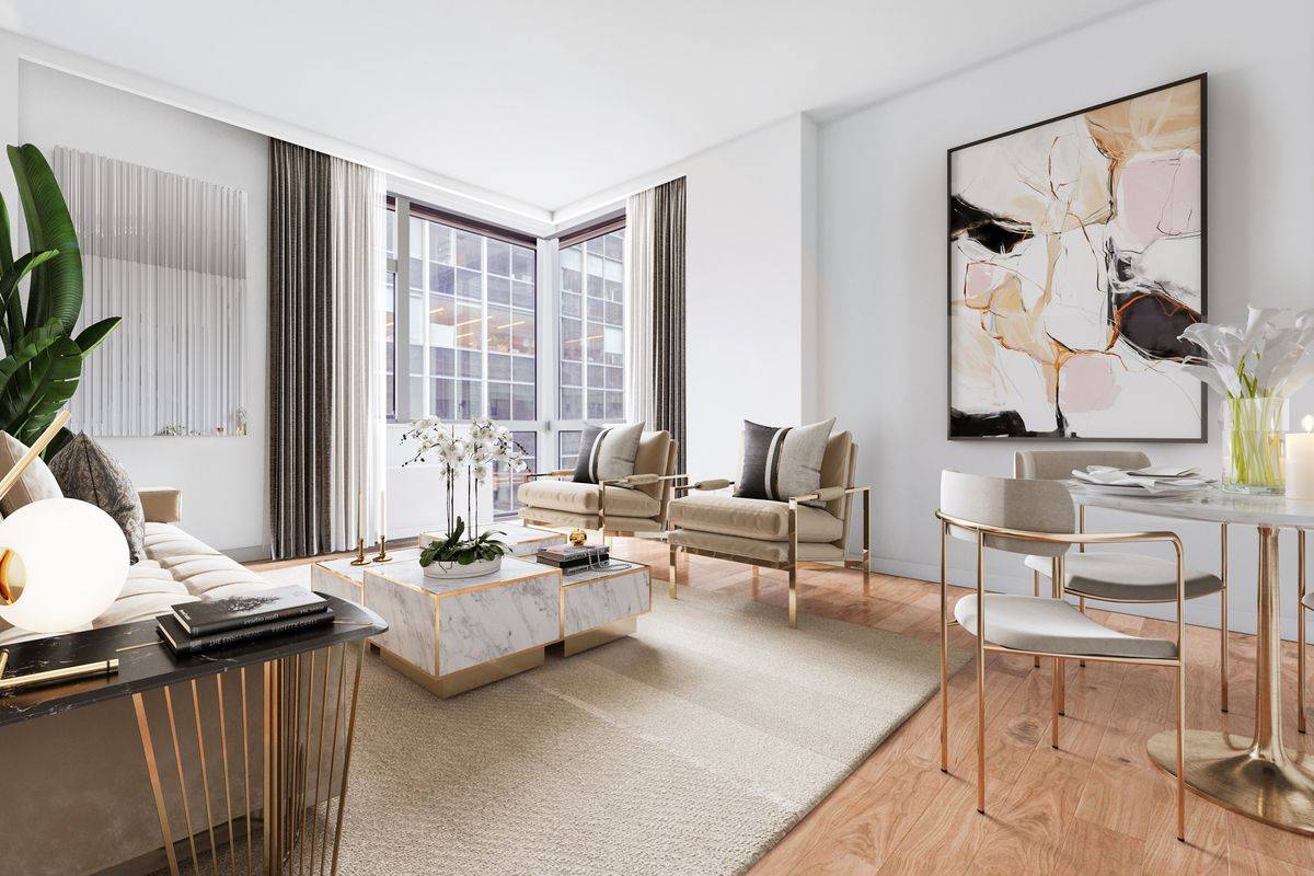 NO FEE! Large 2 Bed/2 Bath apartment in Midtown East, W/D in unit, Rooftop space & Gym