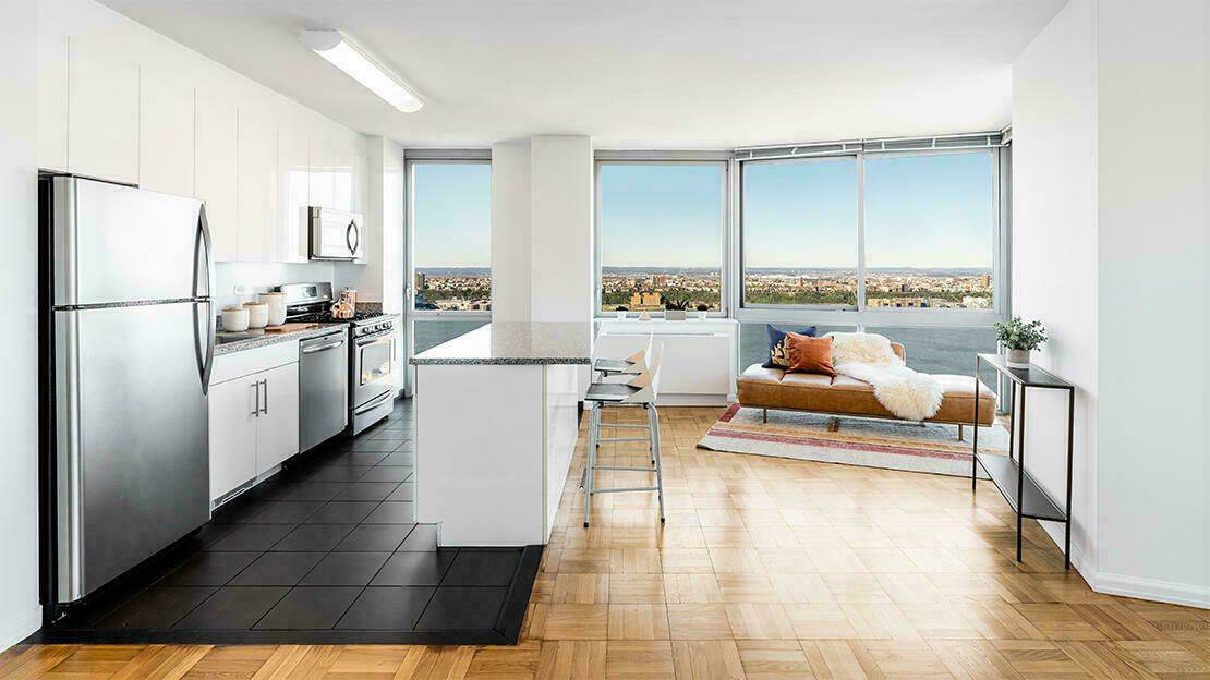 No Fee 1BD apartment with sunlit southeastern views for immediate occupancy