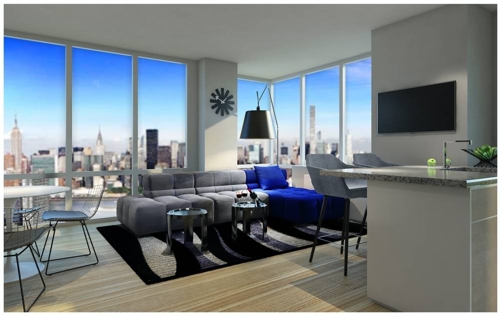 Beautiful and Bright 1 BD in Hunter's Point with a Balcony, Floor-to-Ceiling Windows, Island Kitchen, W/D, No Fee