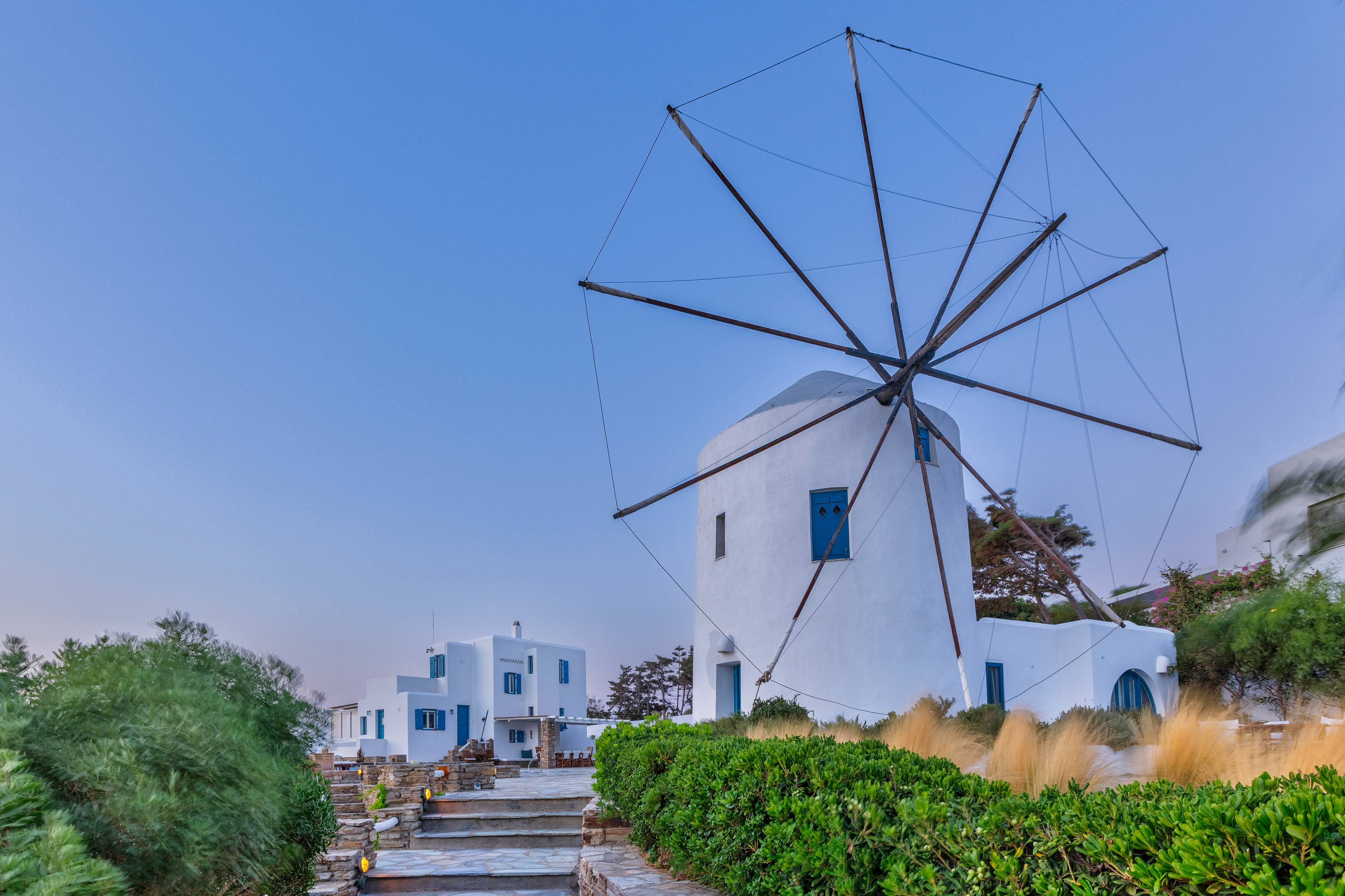 Seaside Luxury Retreat in Antiparos: Stunning 3-Storey Villa with Restored Windmill