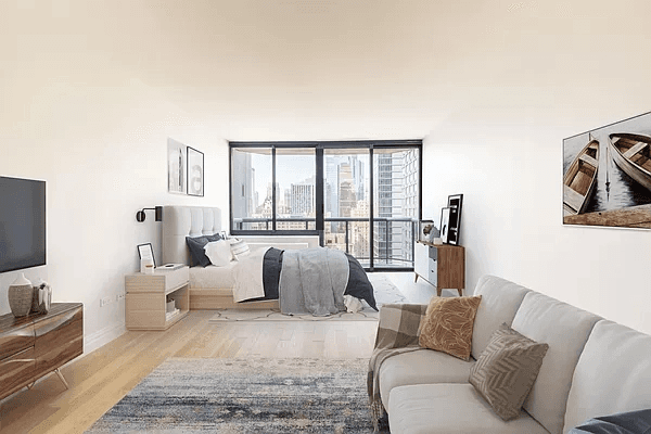 Spacious Studio in Midtown Manhattan with Private Balcony  and Amazing South-Facing Views!