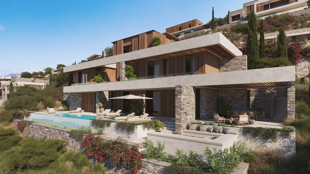 Luxury 5-Bedroom Seafront Villa in a Sustainable Private Resort in the Heart of Crete with Maid or Guest Quarters, Infinity-Edge Swimming Pool and Full Sea Views