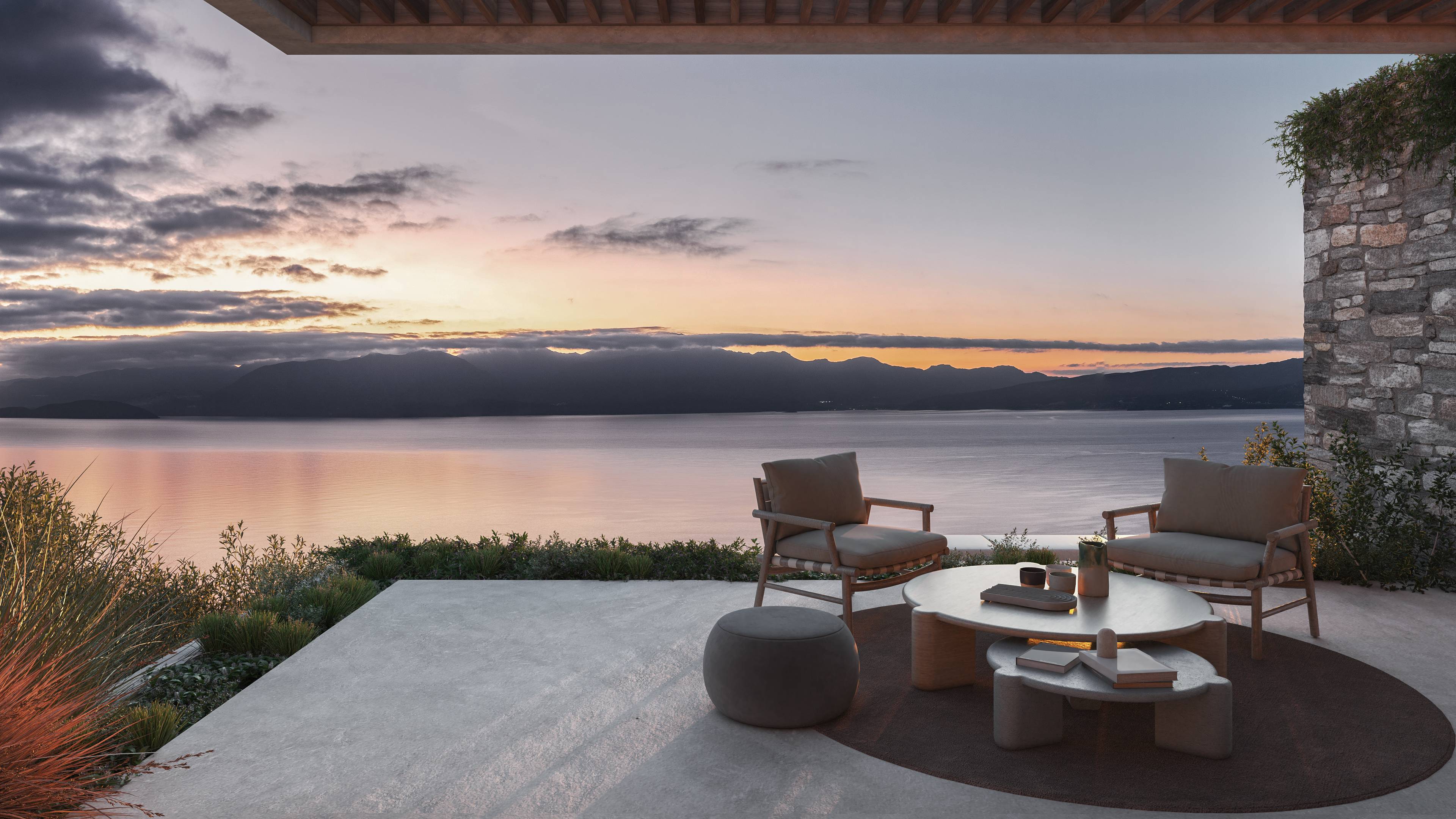 Luxury 4/5-Bedroom Seafront Villa in a Sustainable Private Resort in the Heart of Crete with Maid or Guest Quarters, Infinity-Edge Swimming Pool and Full Sea Views