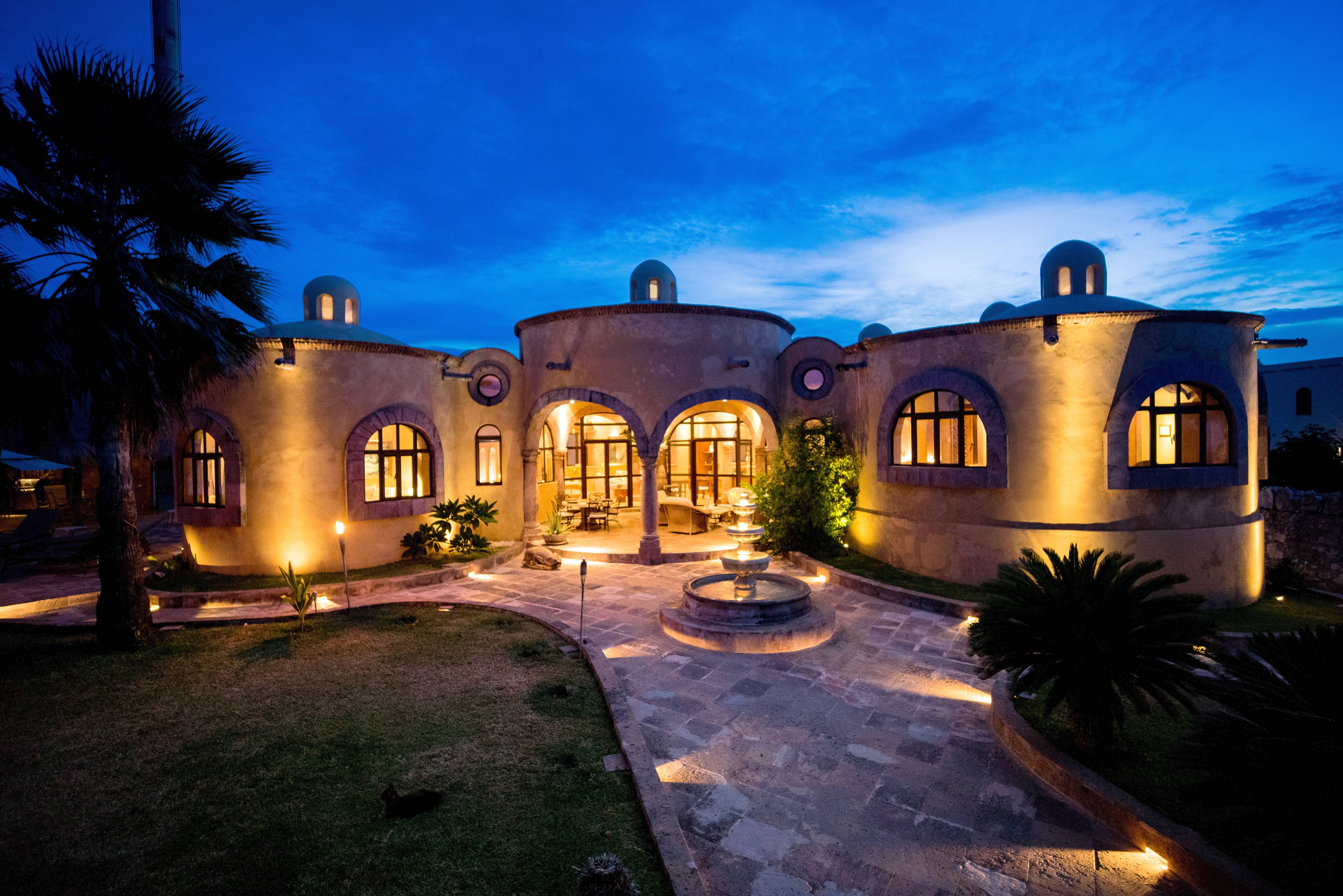 Hollywood Film Producer's Compound and Architectural Masterpiece with Private Tennis Court, Pool, and Ocean Views in Isla Mujeres, Mexico