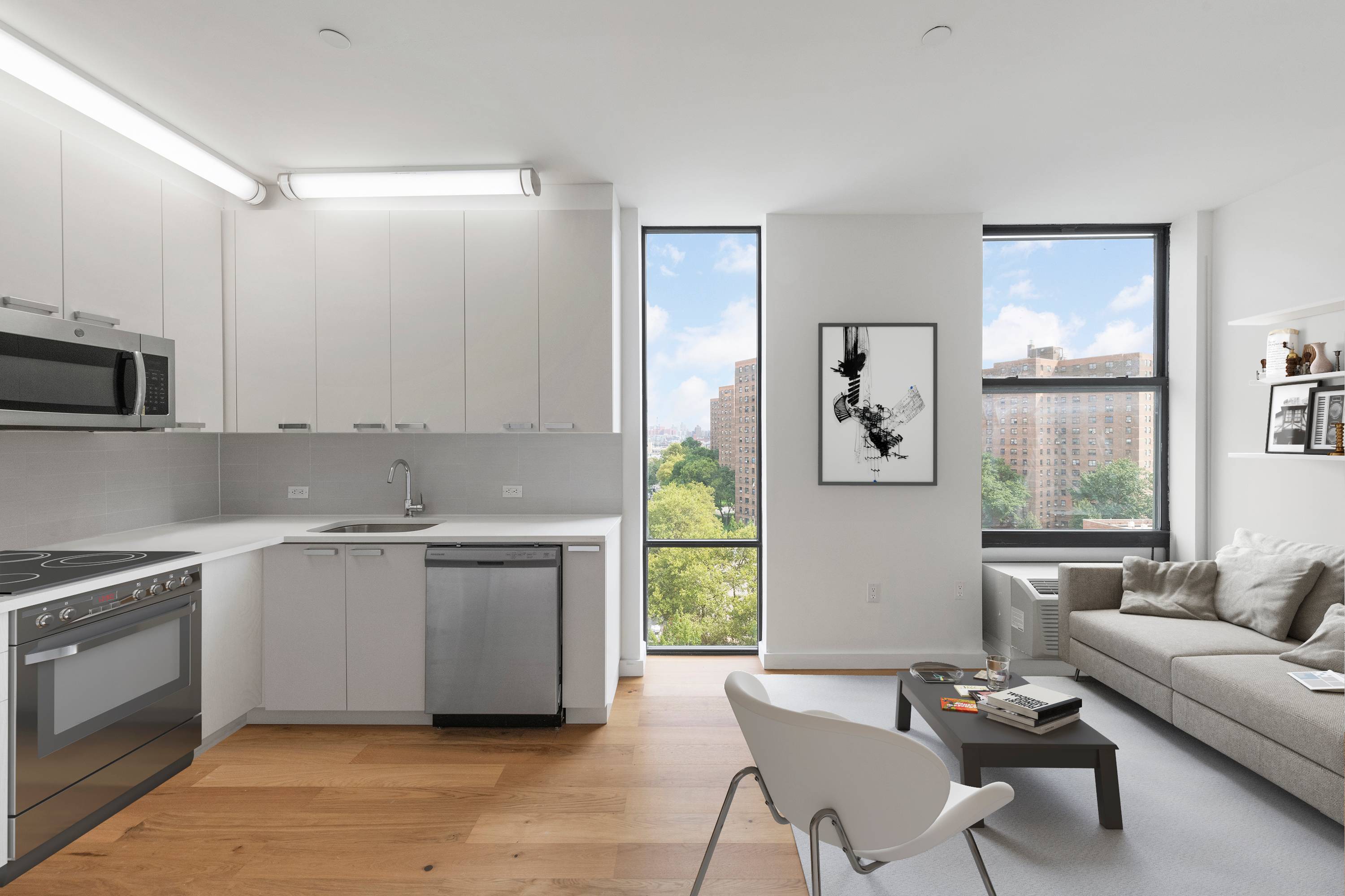 Large 2 Bed 1 Bath Rental in East Harlem New Development!