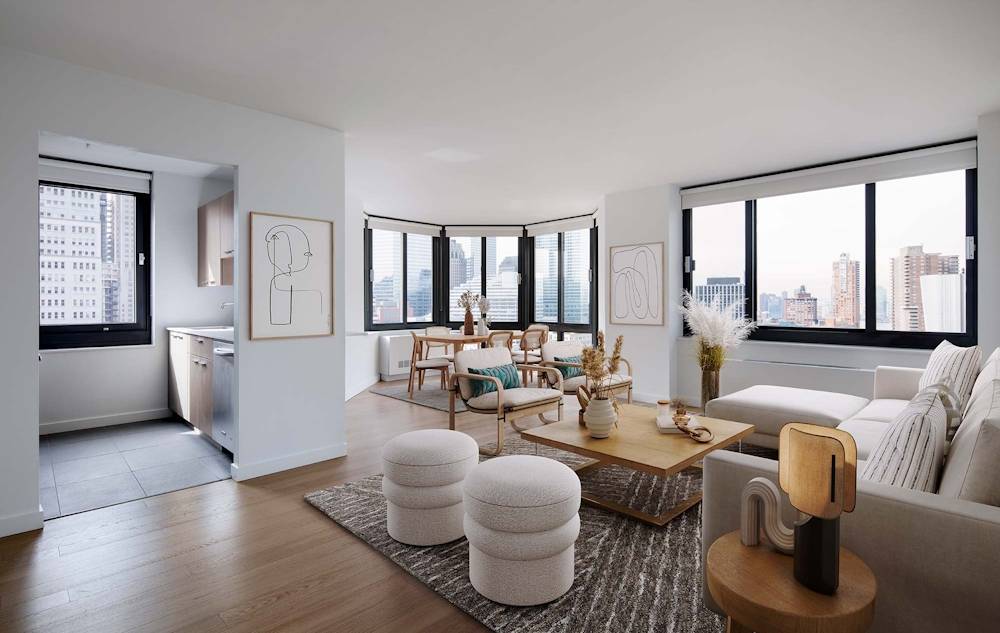 Tribeca 1 Bed / 1 Bath Corner Penthouse in Full Service Building, W/D in Unit