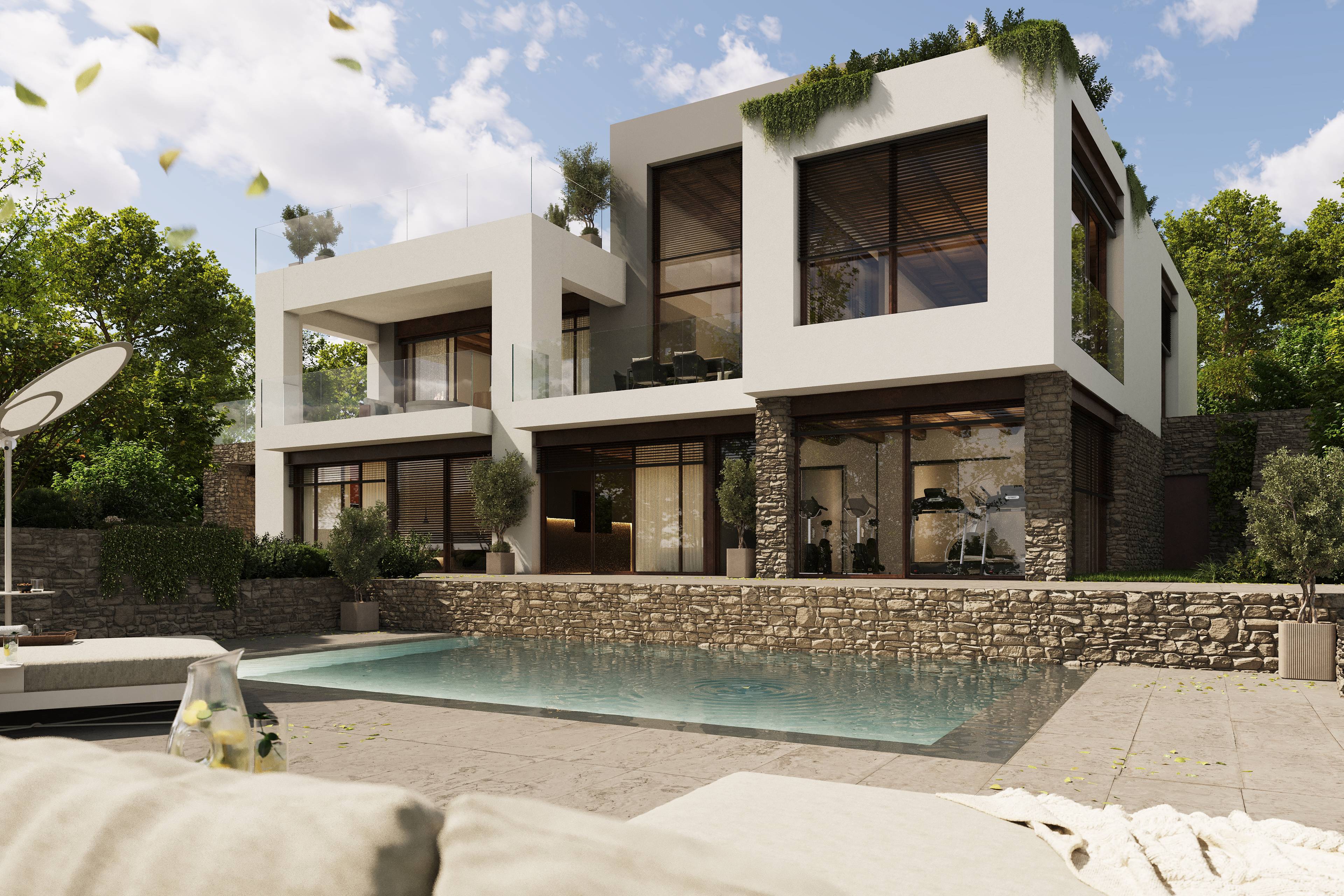 New construction villa with direct access to Lake Como