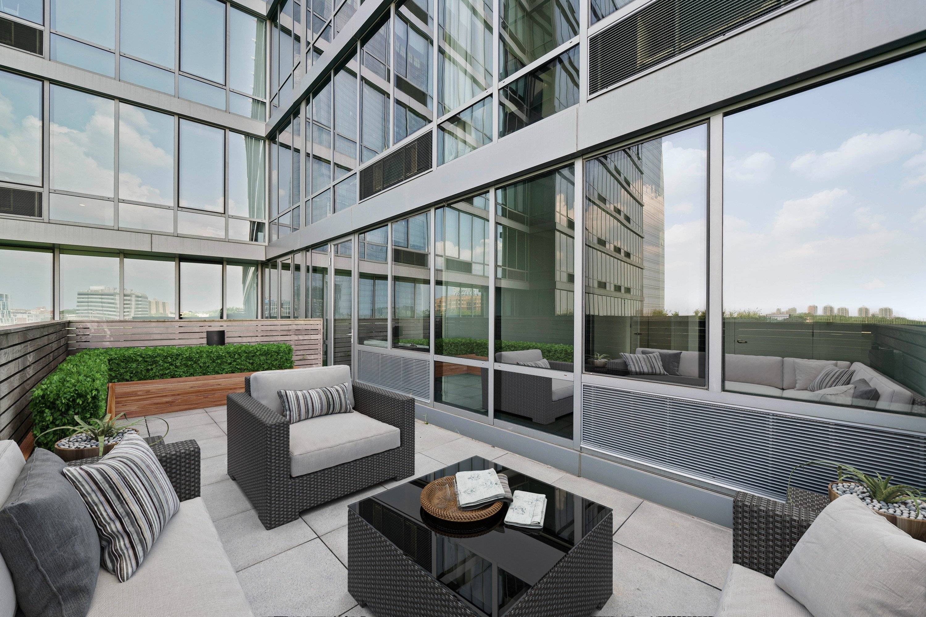 Now Available!  950Sqft 1 Bedroom with Open Den Space and Huge Outdoor Terrace!  East Facing Views! Now available at Hudson Lights Fort Lee!