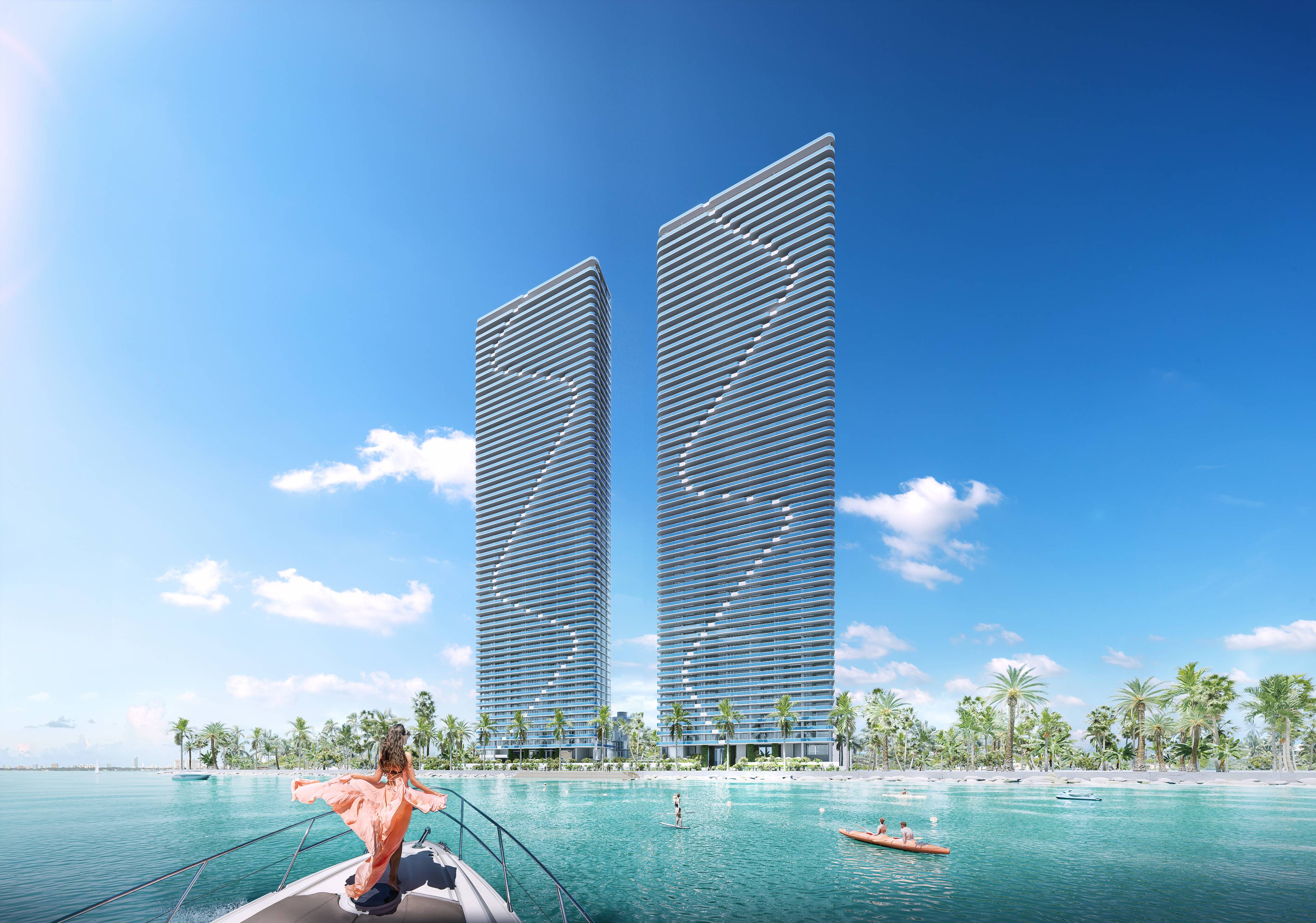 MIAMI WATERFRONT CONDOMINIUM | HÖCHSTE ZWILLINGSTÜRME IN DEN USA | WASSERBLICK, PARKPLATZ, TERRASSE | 3 SCHLAFZIMMER + BÜRO, 3,5 BADEZIMMER