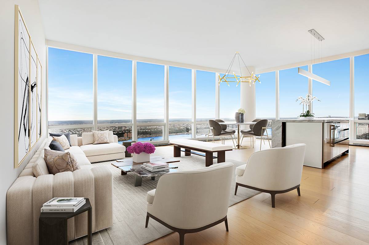 Stunning Corner 2 Bedroom Condo Rental with Panoramic Hudson River Views