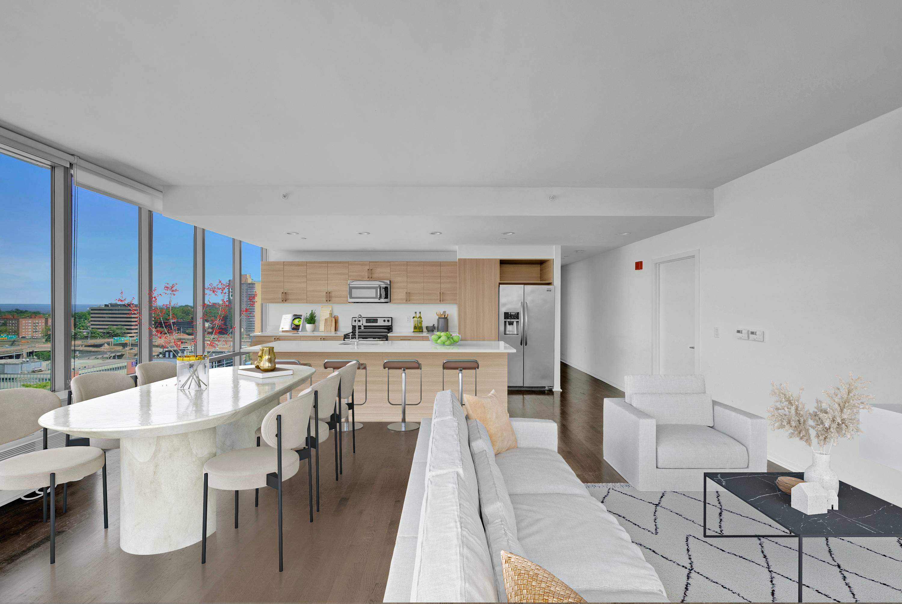 Beautiful Corner 2BR/2BA Apartment located in Fort Lee NJ!  NYC Bus Shuttle to 178th Street Express A Train!