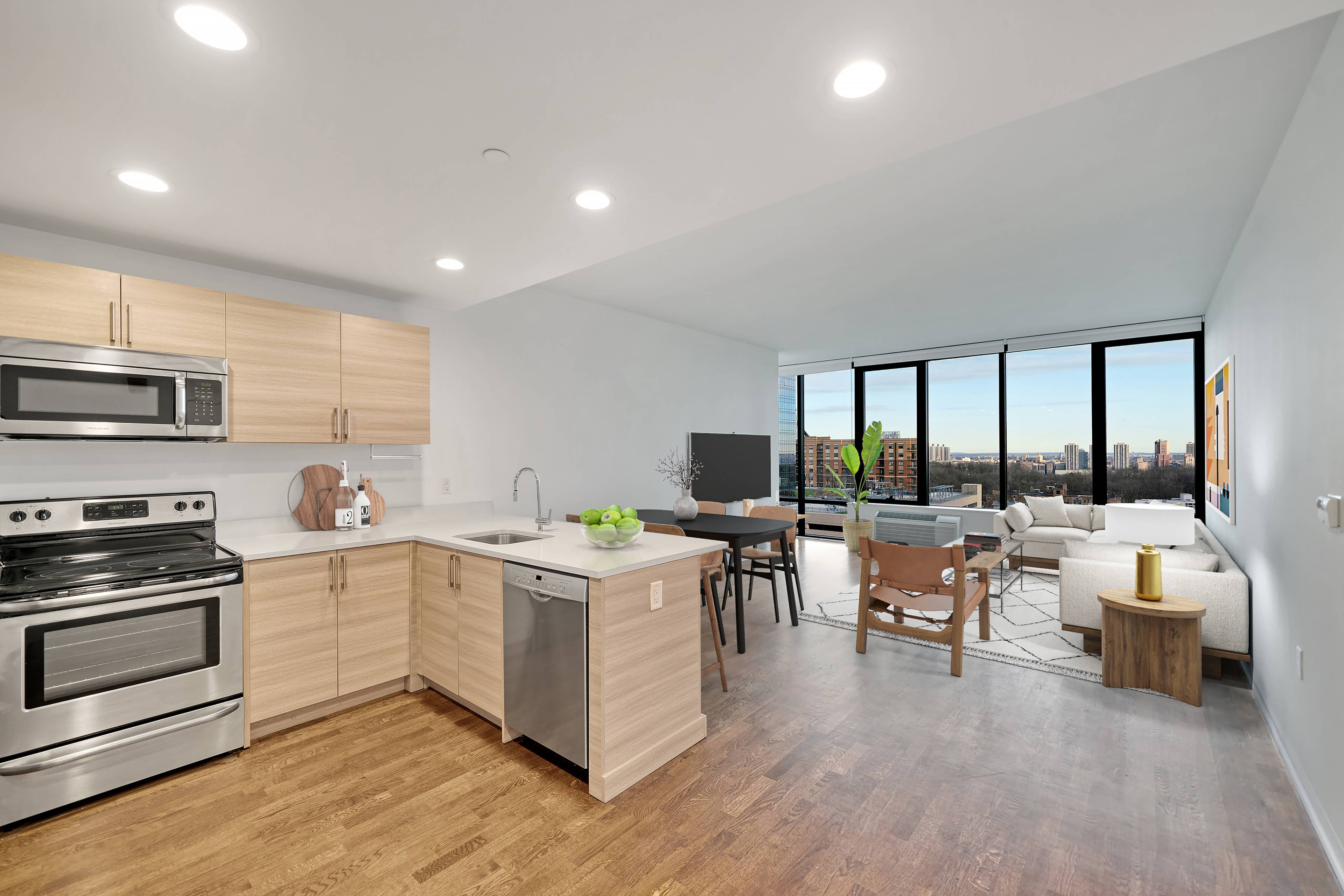 Apartment 840 Available now at Hudson Lights Fort Lee! 950Sqft Large 1BR with Home Office/Den! Floor to Ceiling Windows! George Washington Bridge/NYC Views!