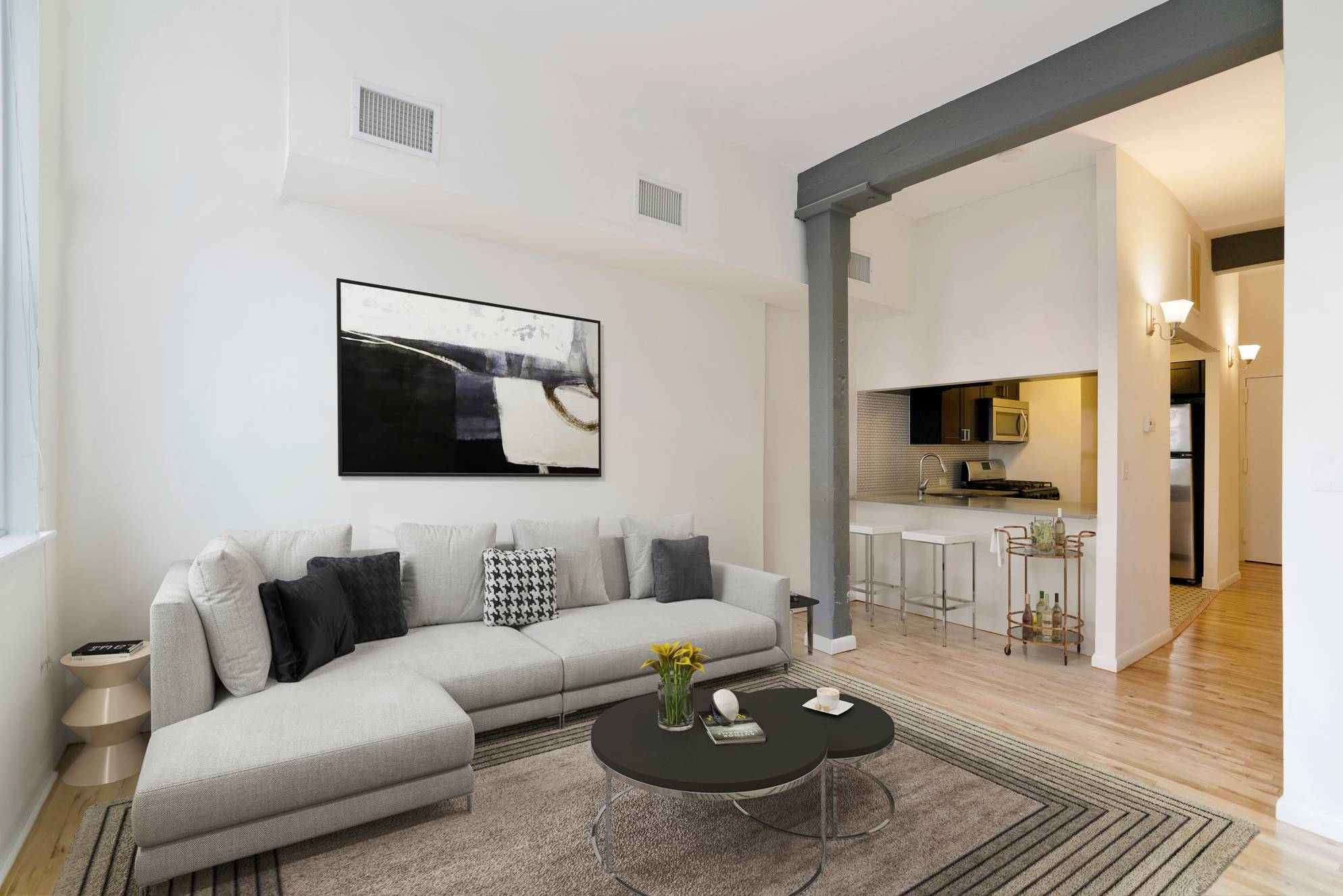 Beautiful Open and Spacious 2 Bedroom 1.5 Bathroom located at the Grand Adams in Downtown Hoboken!