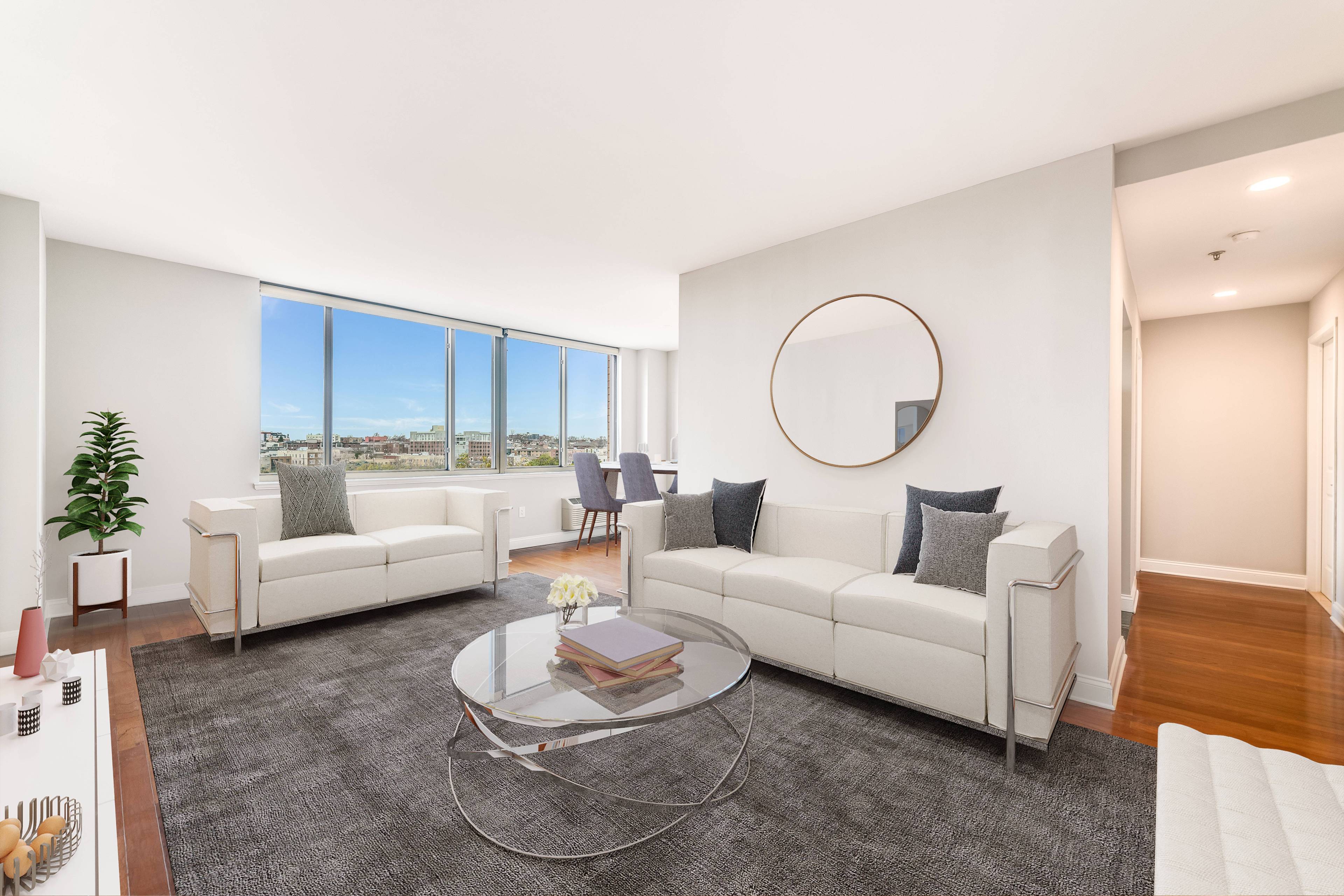 Beautiful 1 Bedroom Unit located at The Riello in Edgewater, NJ! North/West Exposure!  Washer/Dryer In Unit!