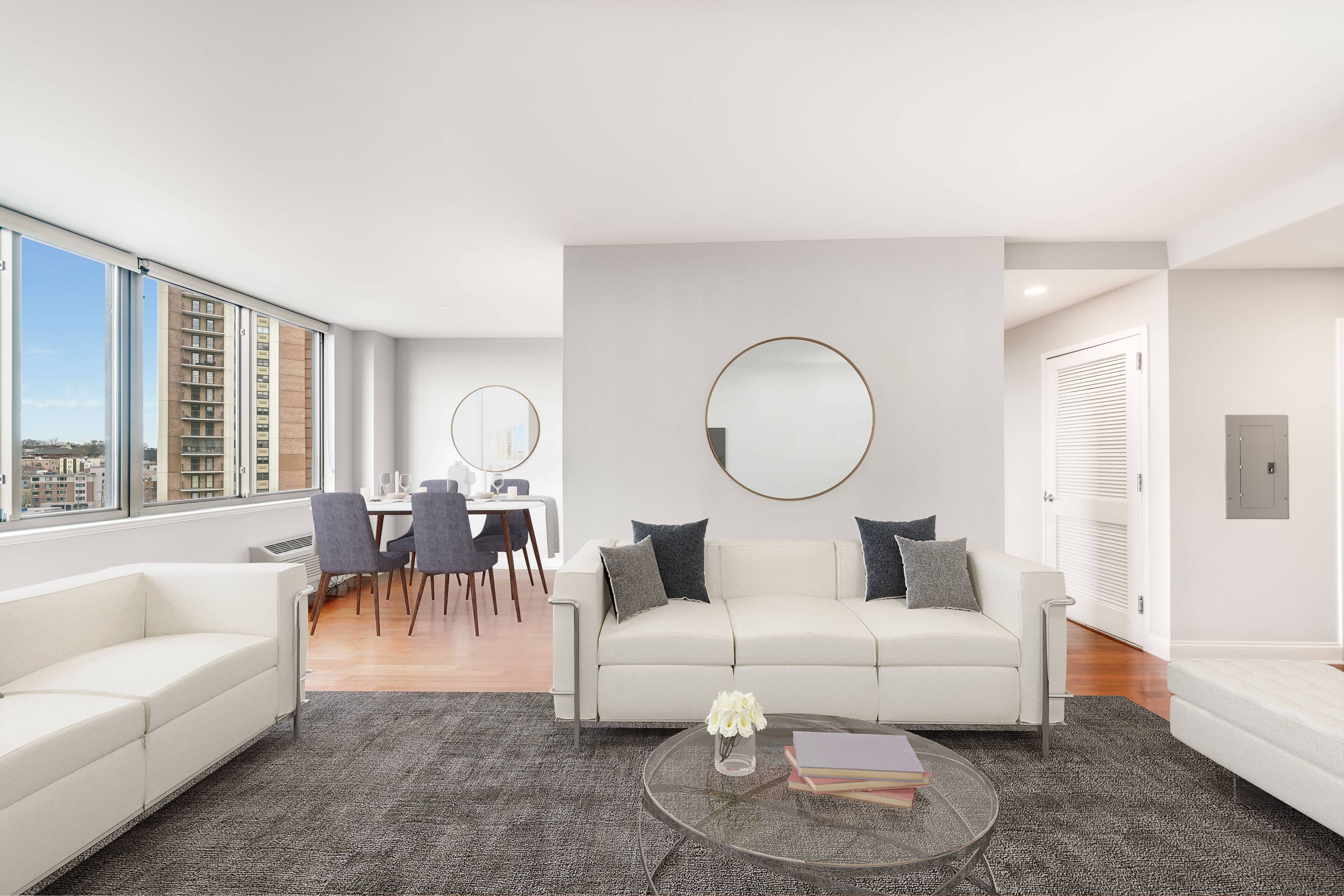 Open 1 Bedroom 1 Bath Apartment located at the Riello in Edgewater, NJ!  No Brokers Fees
