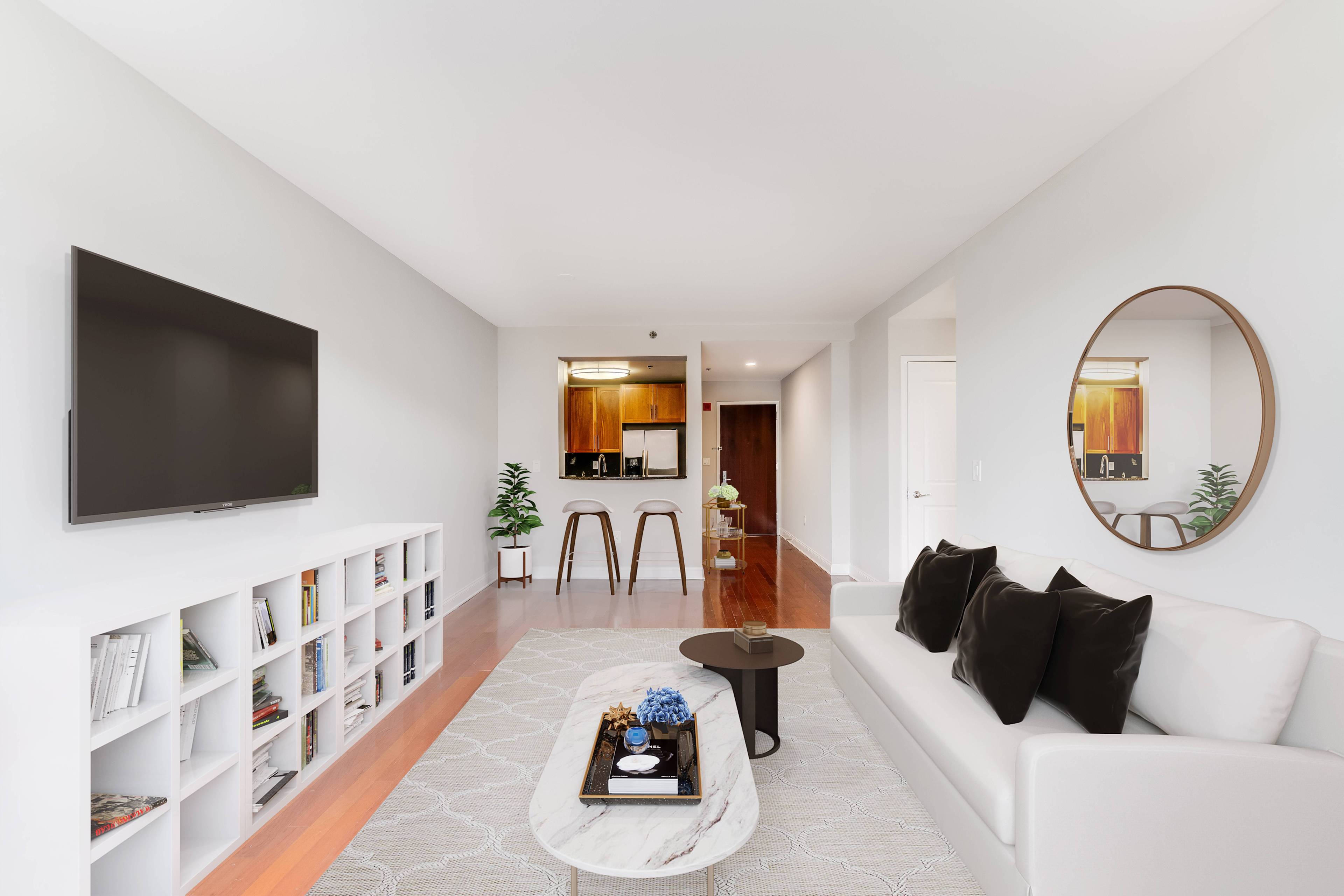 780 Sqft 1 Bedroom Apartment Now Available at The Riello in Edgewater NJ.  Laundry In Unit.  Walk In Closet!