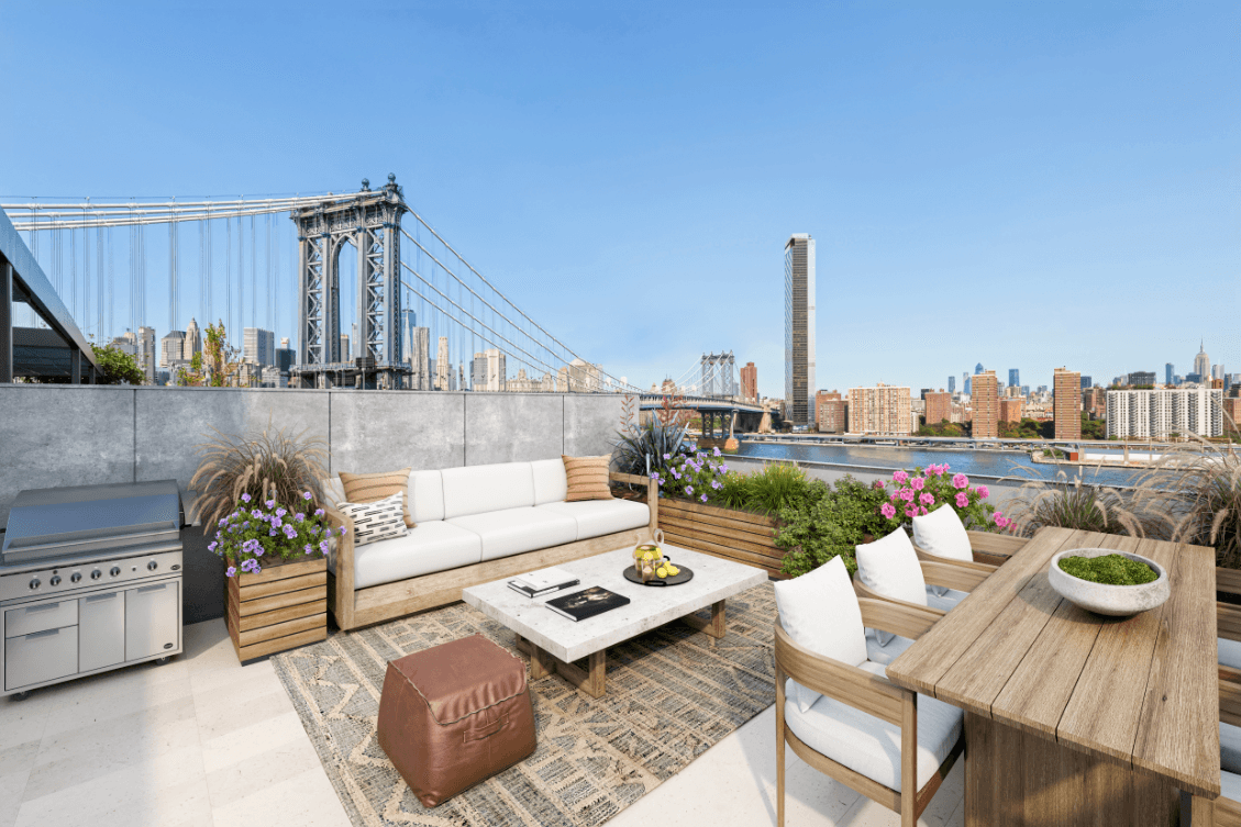 STUNNING DUMBO PENTHOUSE WITH BREATHTAKING NYC SKYLINE, WATER & BRIDGE VIEWS