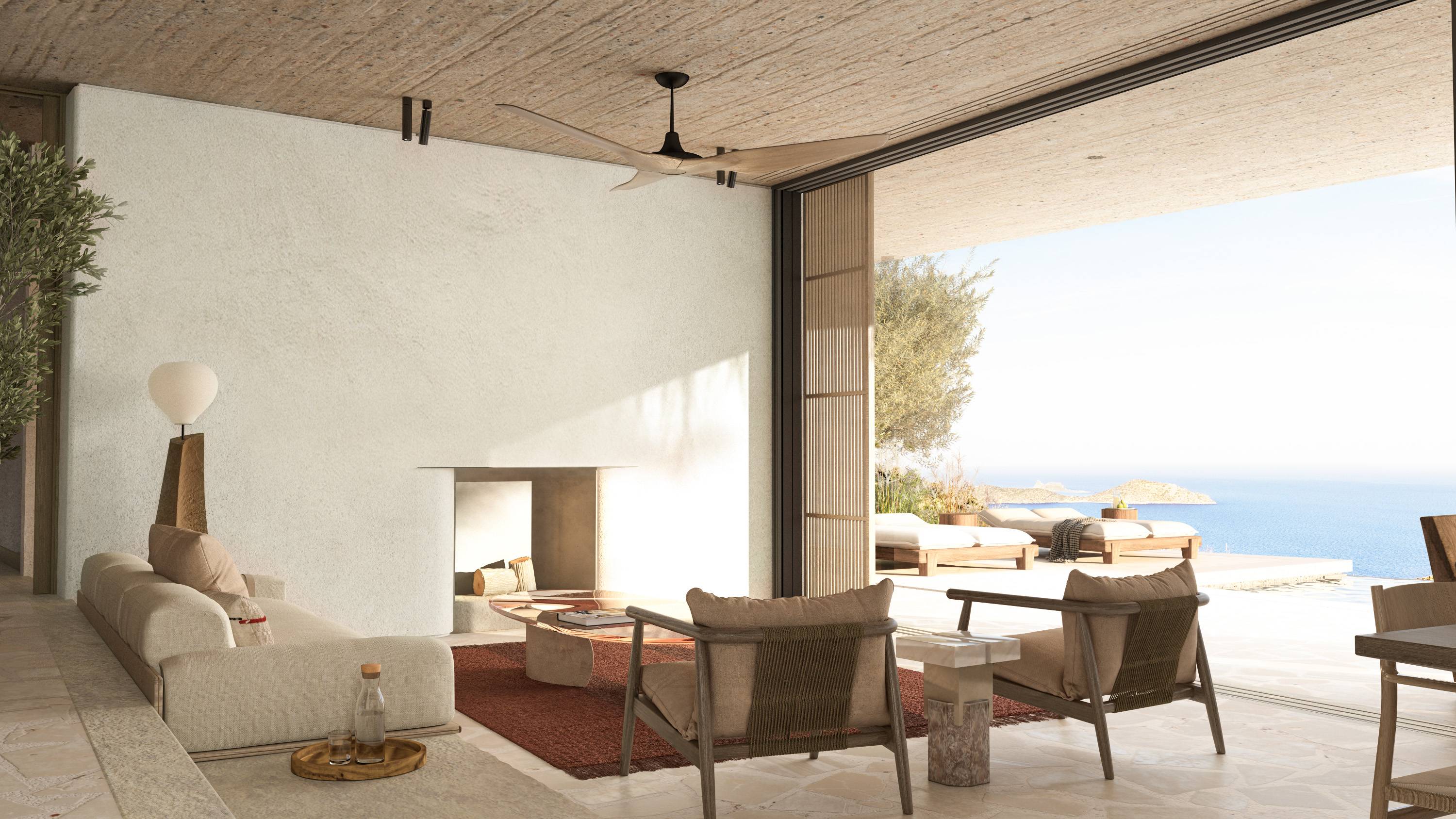 Luxury 1-Bedroom Seafront Villa in a Sustainable Private Resort in the Heart of Crete with Swimming Pool, Terrace and Full Sea Views