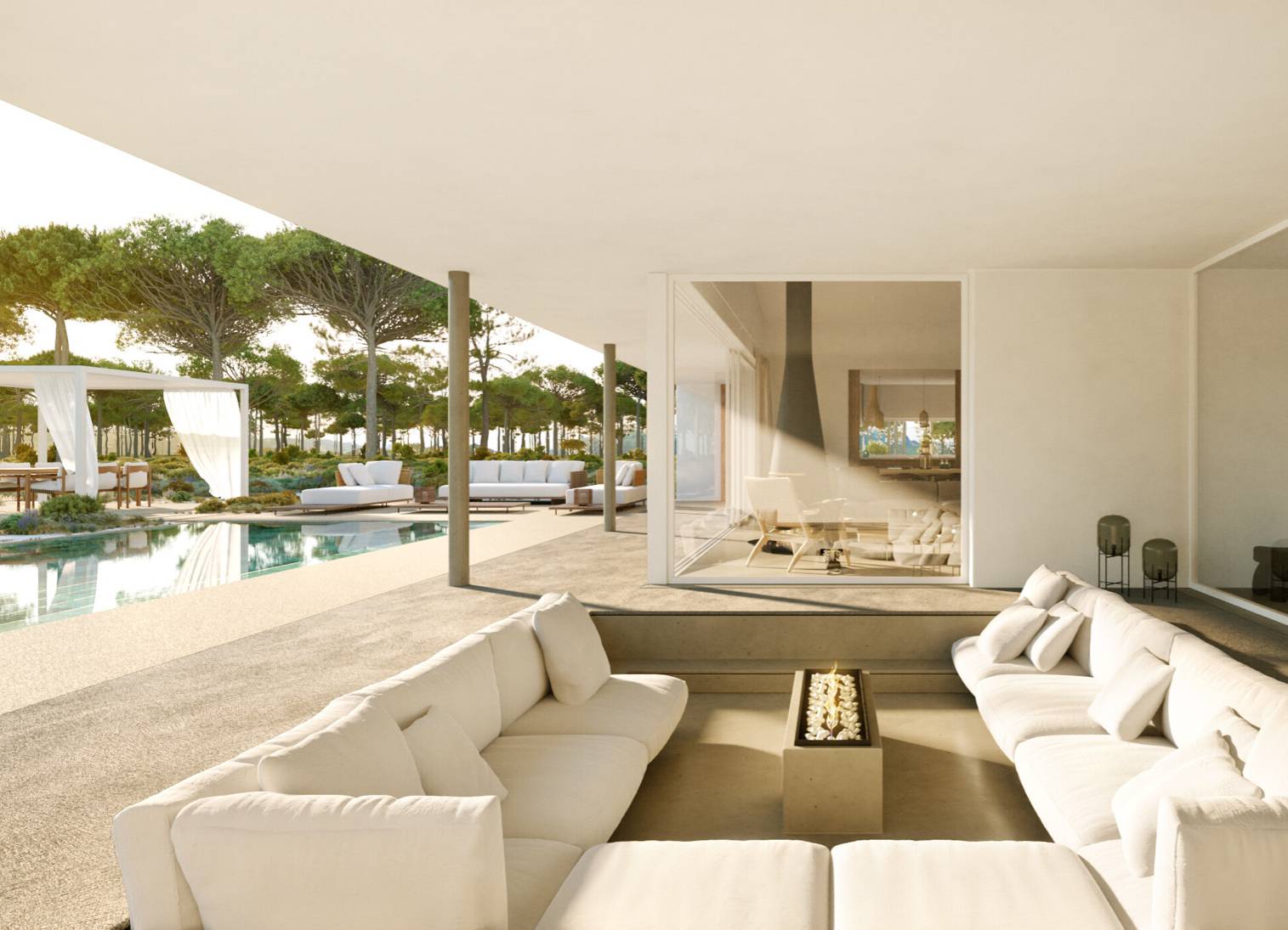 Luxury modern construction blended with nature in a exclusive resort near Lisbon