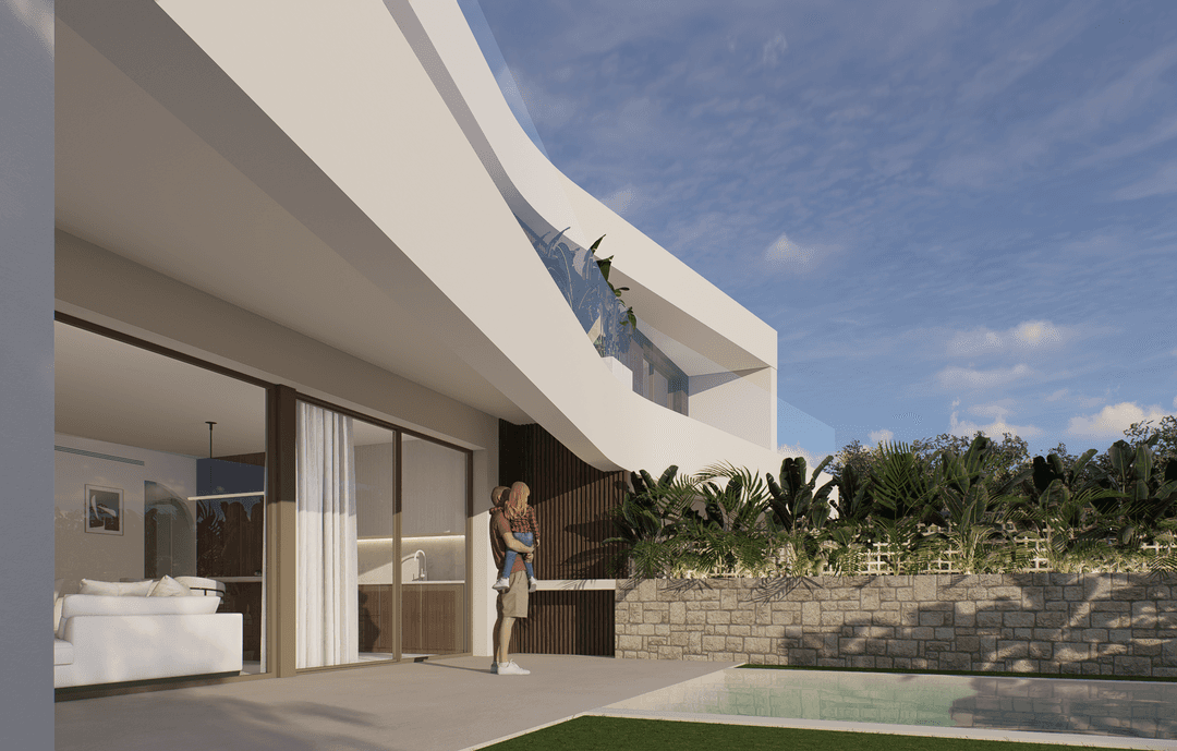 Exclusive modern houses with cinema, gym, private pool.