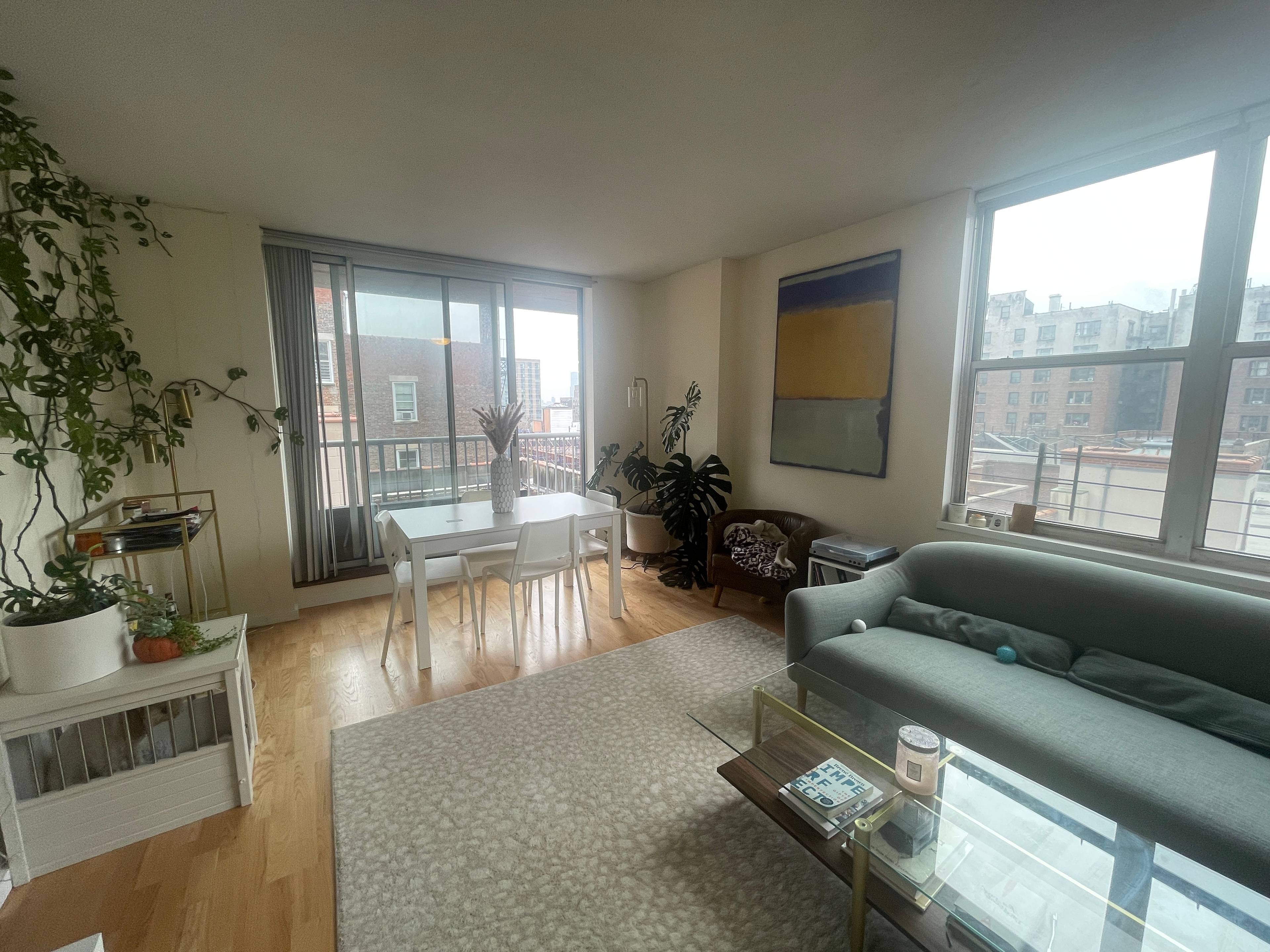 Sunny 1BR Corner Apt with Balcony in Morningside Heights