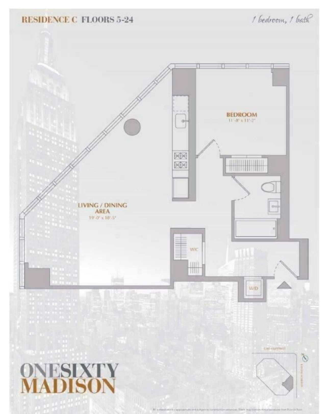 Fully Furnished 3 Month Rental 160 Madison Ave #24C $6600 per mo. 10/5-1/5