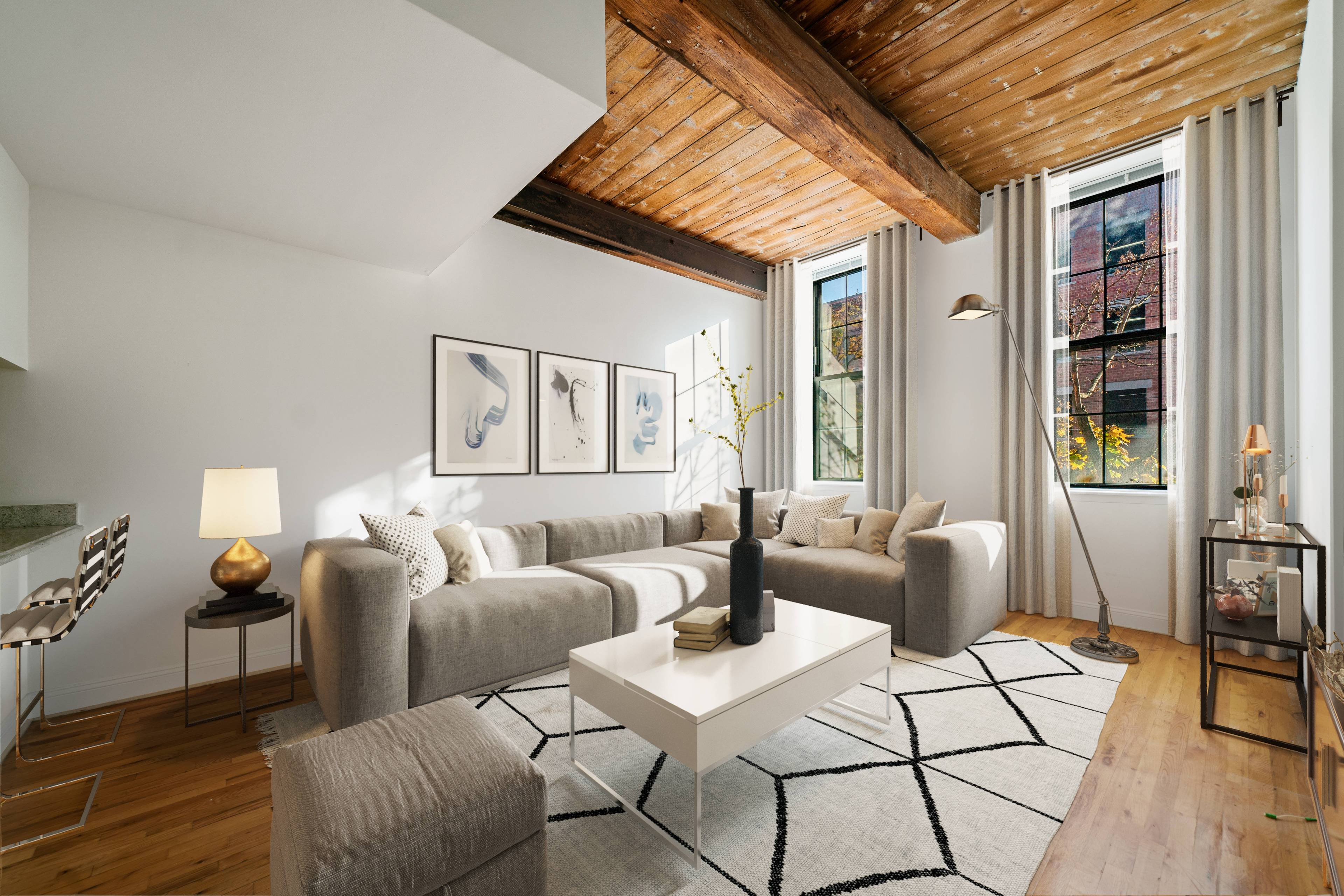 Beautiful Open and Spacious 2 Bedroom 1.5 Bathroom Soho Loft Duplex located at the Grand Adams in Downtown Hoboken!