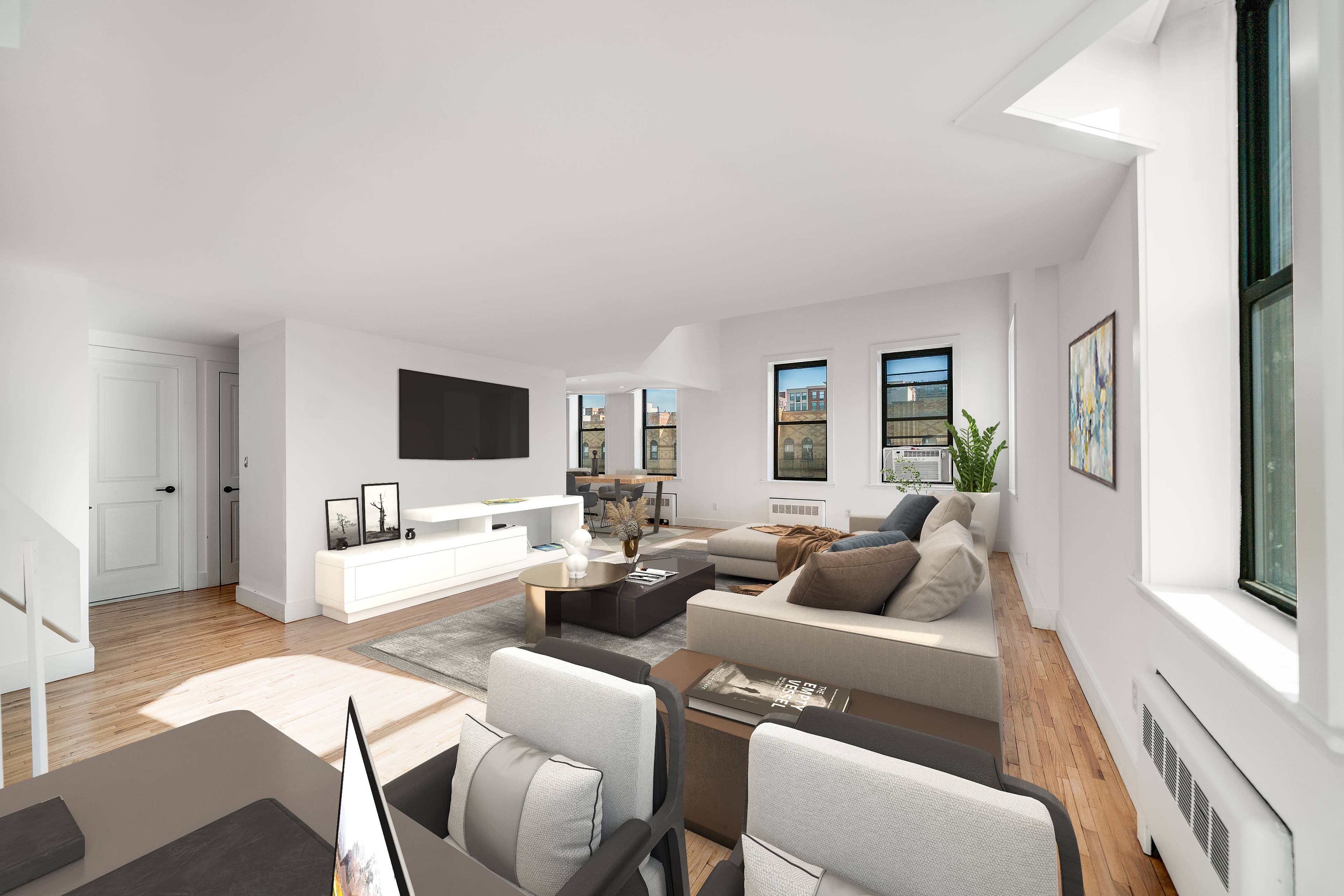 One of a Kind Penthouse in the Sky!  Beautifully Gut Renovated 2 Bedroom 1.5 Bath 1312Sqft Loft! Elevator and Laundry in the Building!