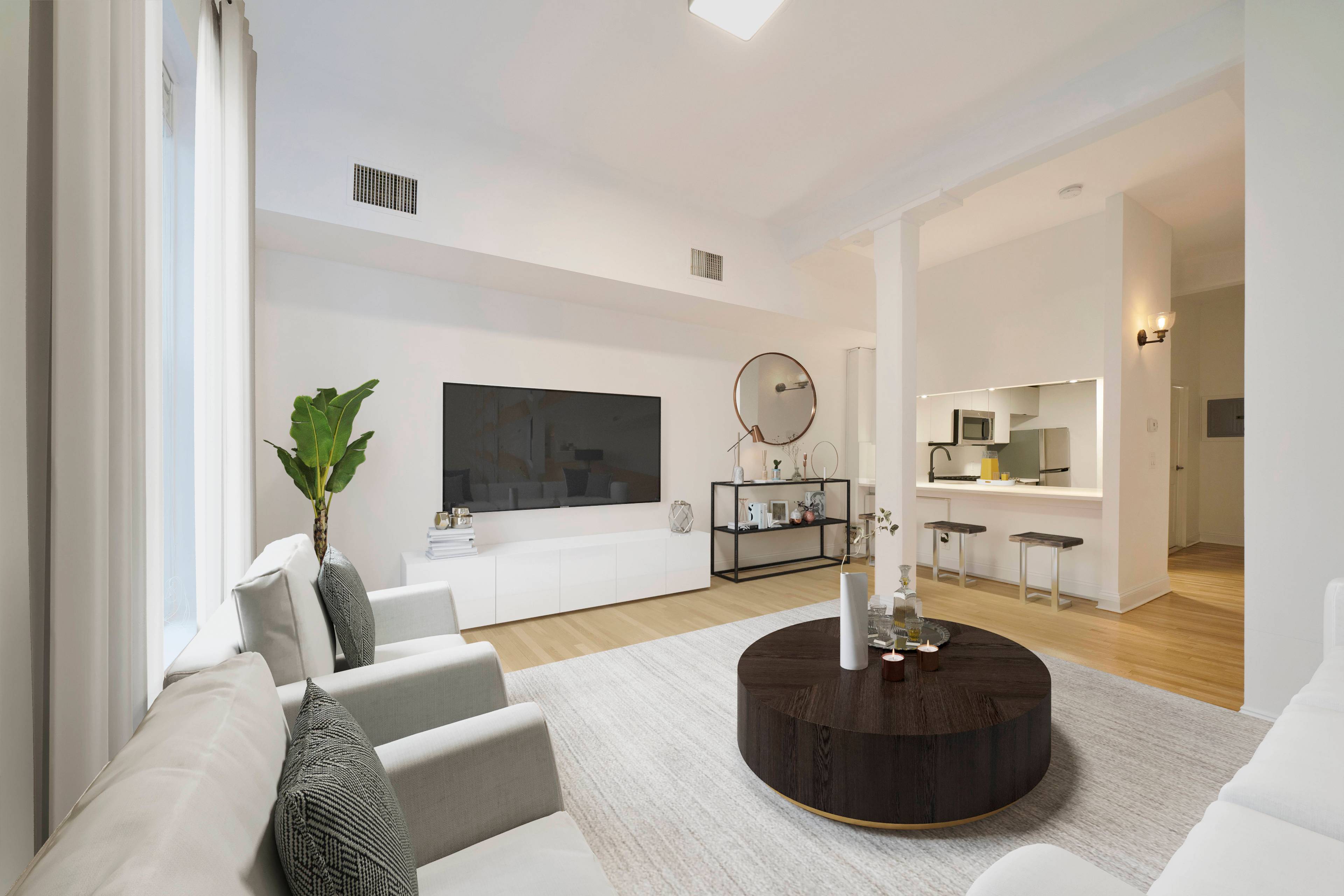 Beautiful Open and Spacious Brand New Renovation 2 Bedroom 1.5 Bathroom Soho Loft Duplex located at the Grand Adams in Downtown Hoboken!