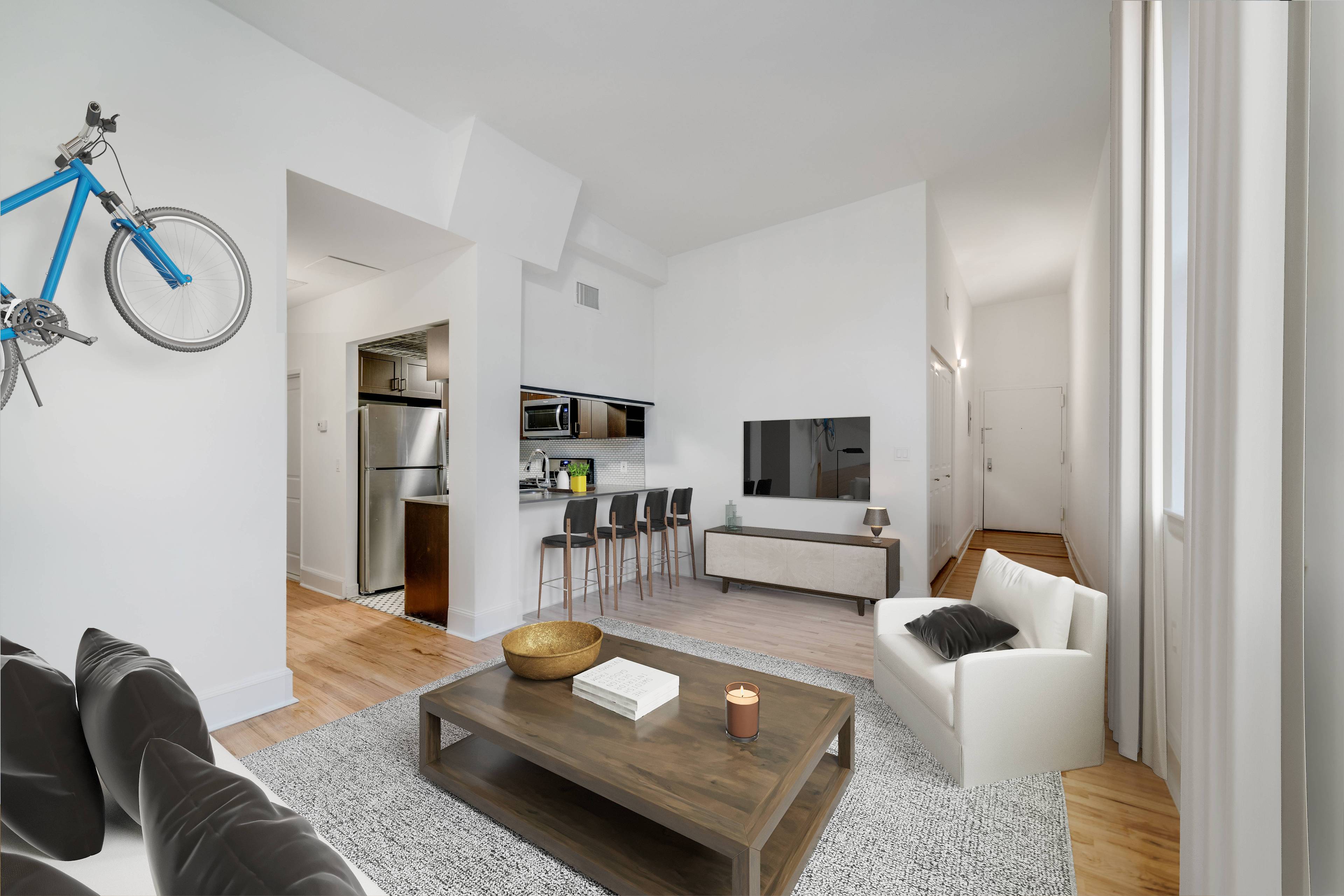 Best Deal at the Grand Adams!  Open 1 Bedroom Apartment with lots of Closest Space!  King Size Bedroom!