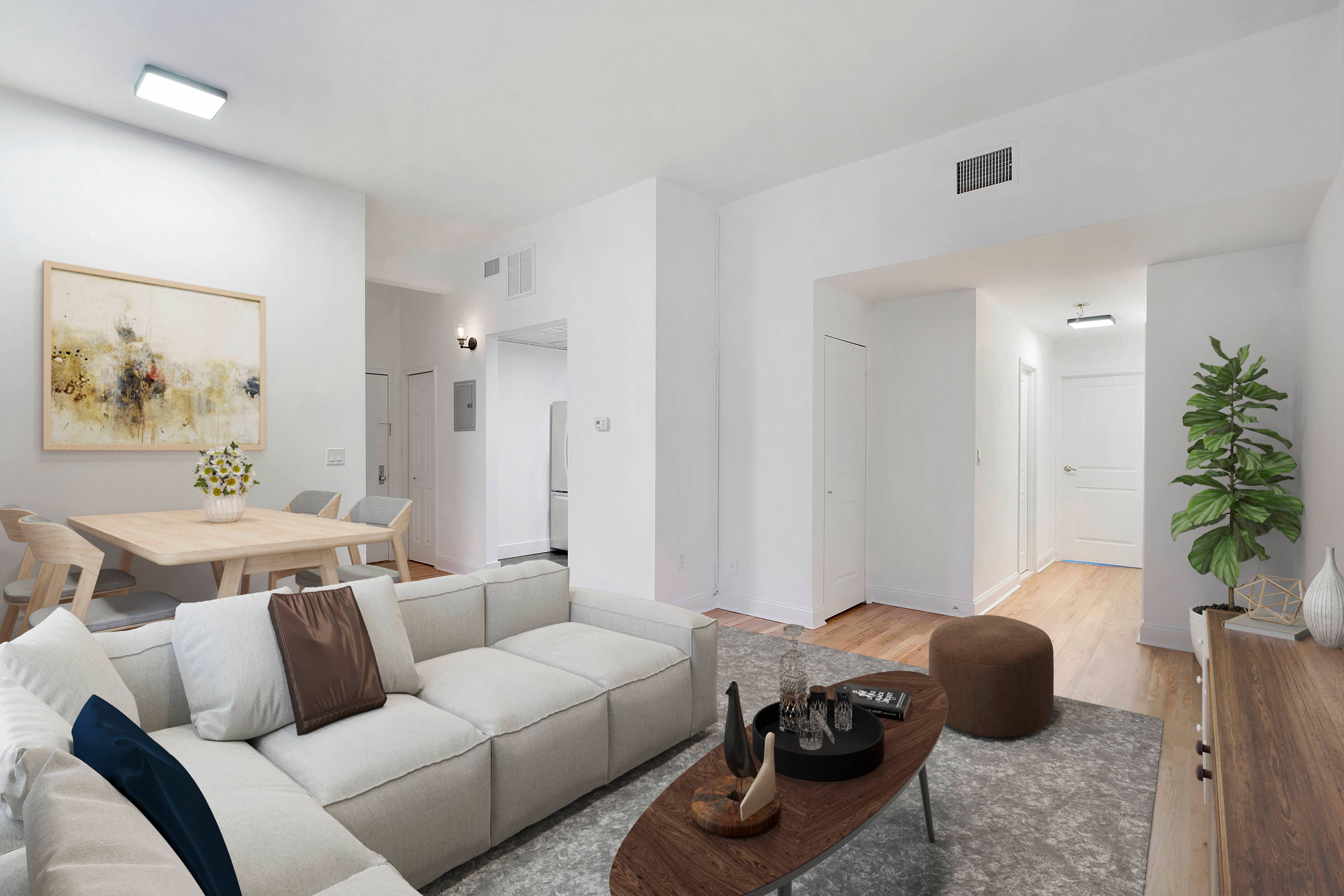 Beautifully Newly Renovated Open 1BR Apartment for Rent at the Grand Adams!  Laundry In Unit and Laundry Room On Site!  2 Outdoor Courtyards!  Beautiful location in Downtown Hoboken!  $1000 Security, No Fees!