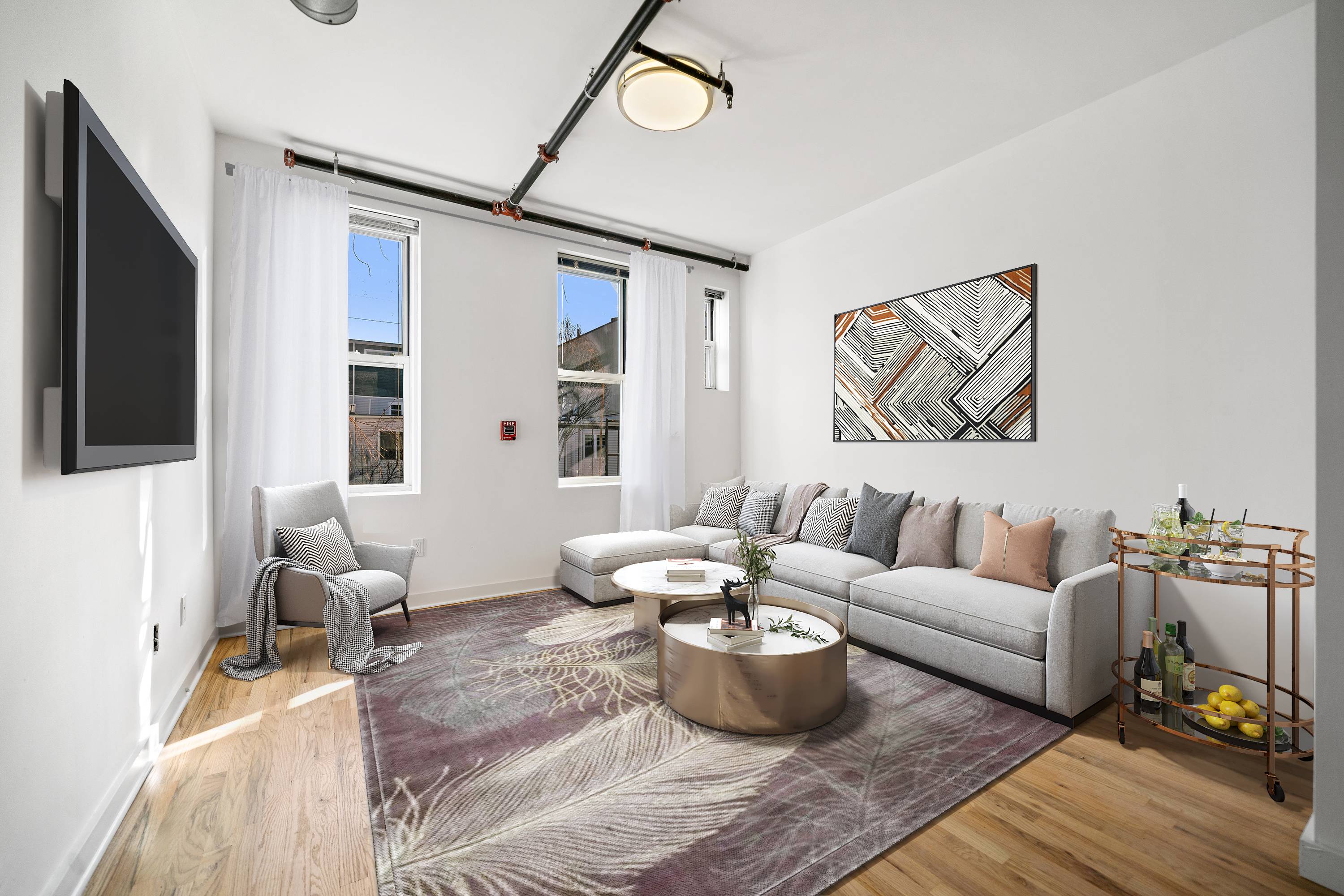Newly Renovated Beautiful Open 1 Bedroom Apartment in Hoboken NJ. Laundry in Unit, Central AC & Heat and Shared Backyard Space! Pets Welcome!