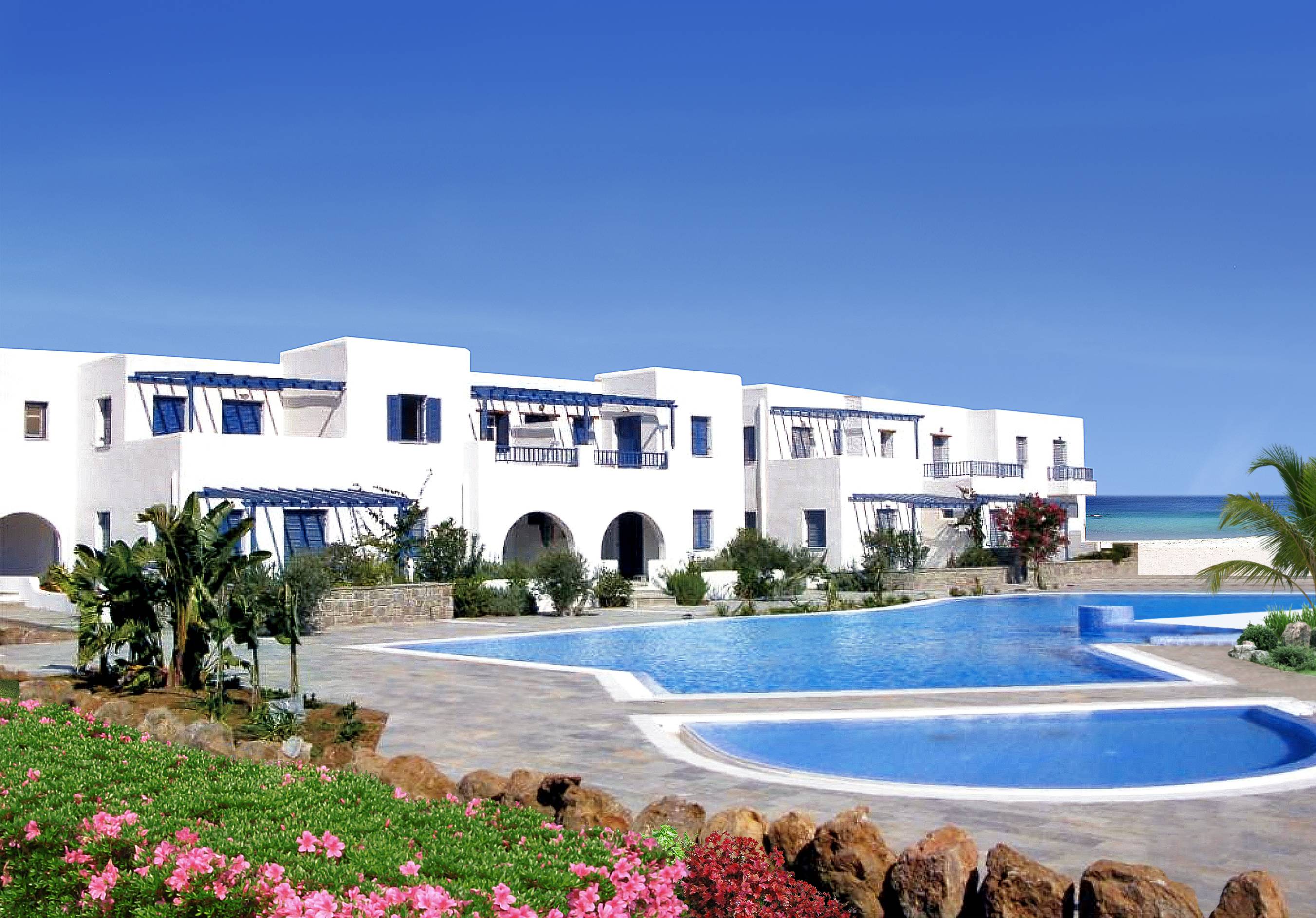 Aegean Garden Two — Sunlit 2-Bedroom, Steps from the Sand
