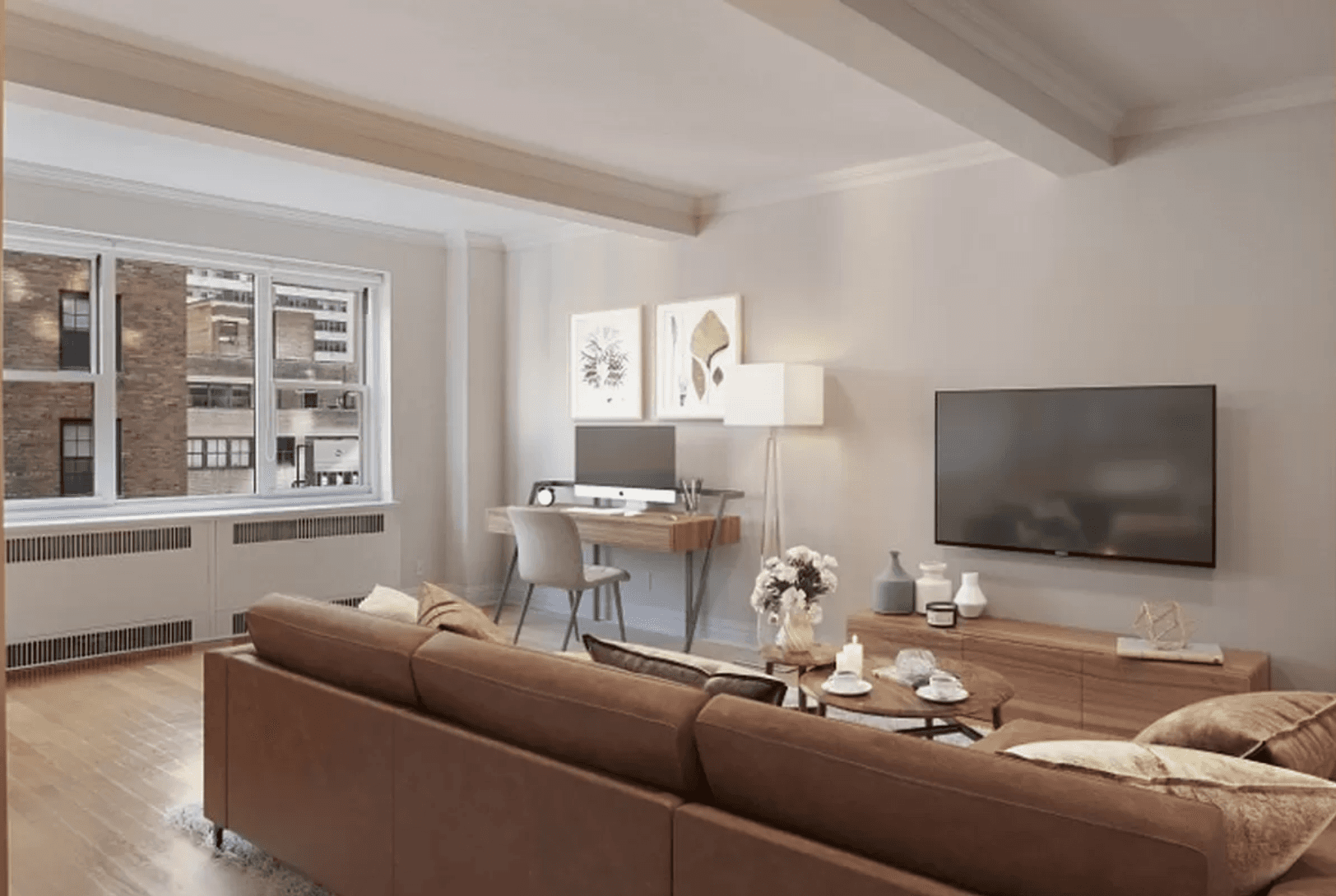 Corner W/ Beautiful Natural Light 1 Bed/1 Bath in Luxury Murray Hill Oasis, Southeastern Exposure, Spacious Layout W/ Open Chef-Style Kitchen, High Beamed Ceilings, Excellent Closets