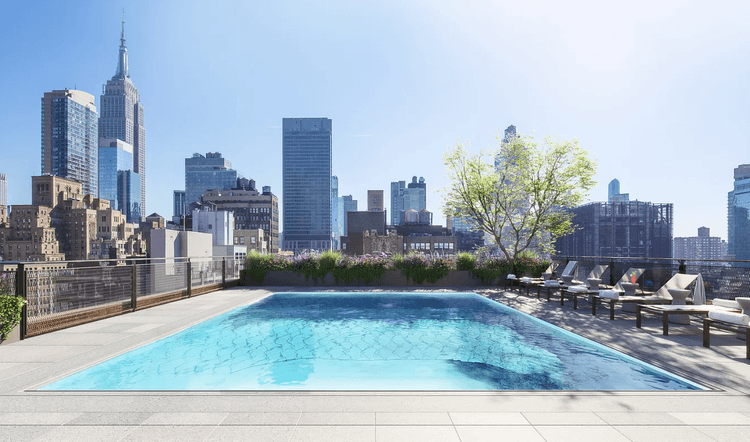 2 Beds/2 Baths in Luxury Amenity Filled Chelsea Building, W/D in Unit with Large Private Terrace!