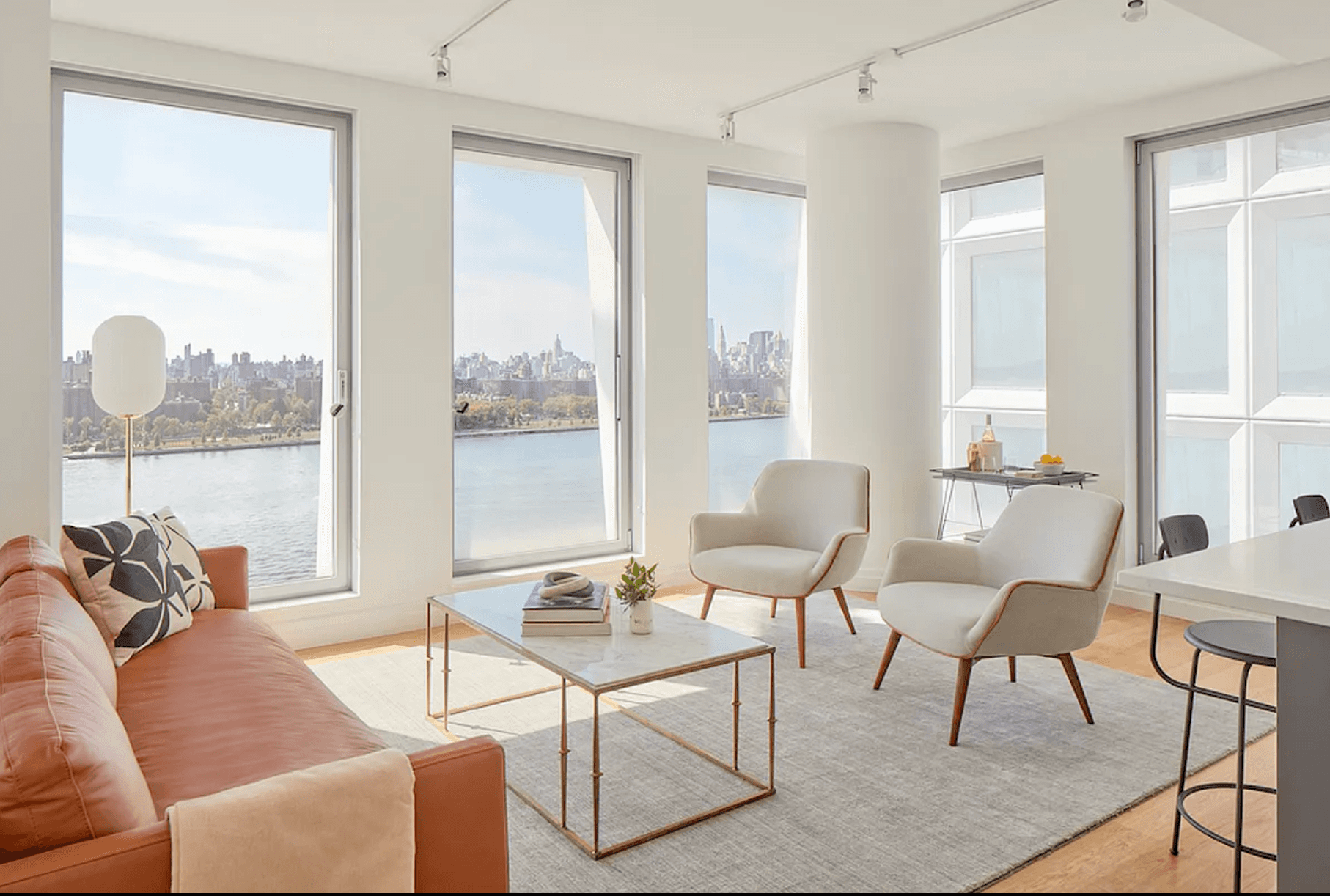 Striking no fee corner waterfront 1BR/1BA in Williamsburg, 1.5 MONTHS FREE