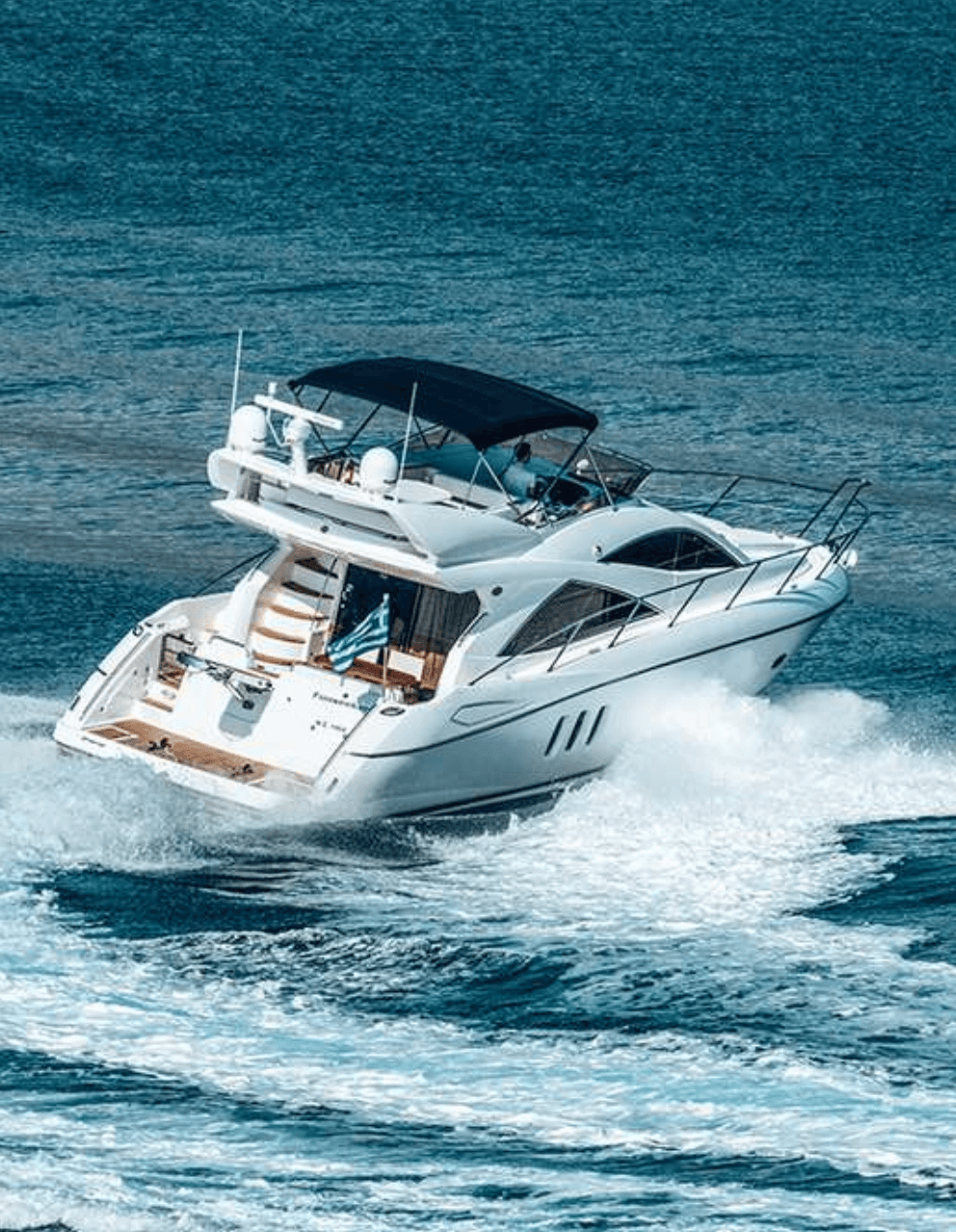 Charter the Sunseeker Manhattan 54 — A Versatile 54ft Luxury Yacht for Day & Overnight Cruises in Greece