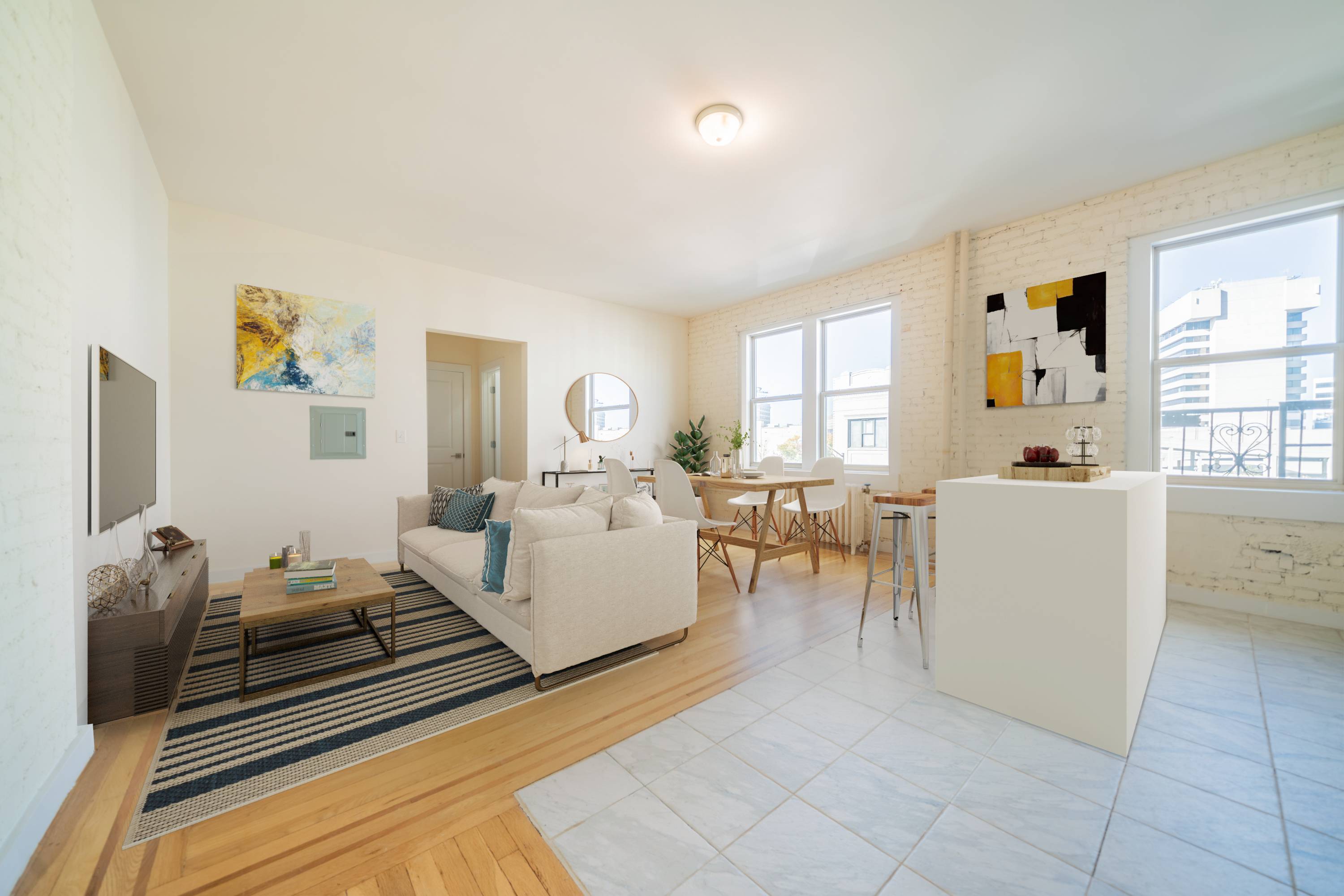 Beautiful Renovated 1BR Apartment located at 129 Magnolia Avenue. No Fee and 1 Month Free.