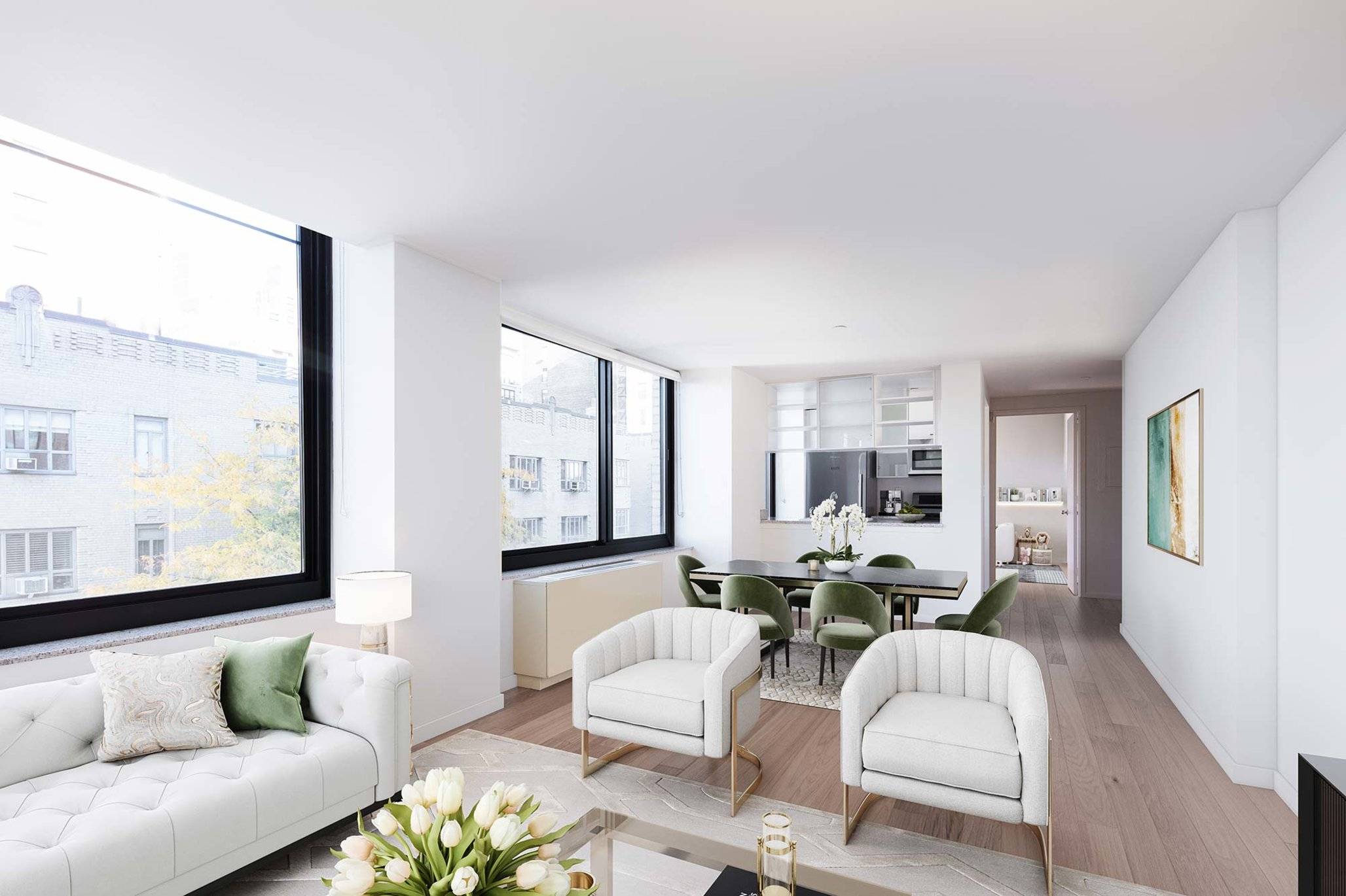 Elegant Chelsea Corner 2 Bed/2 Bath | Northern & Western Exposure