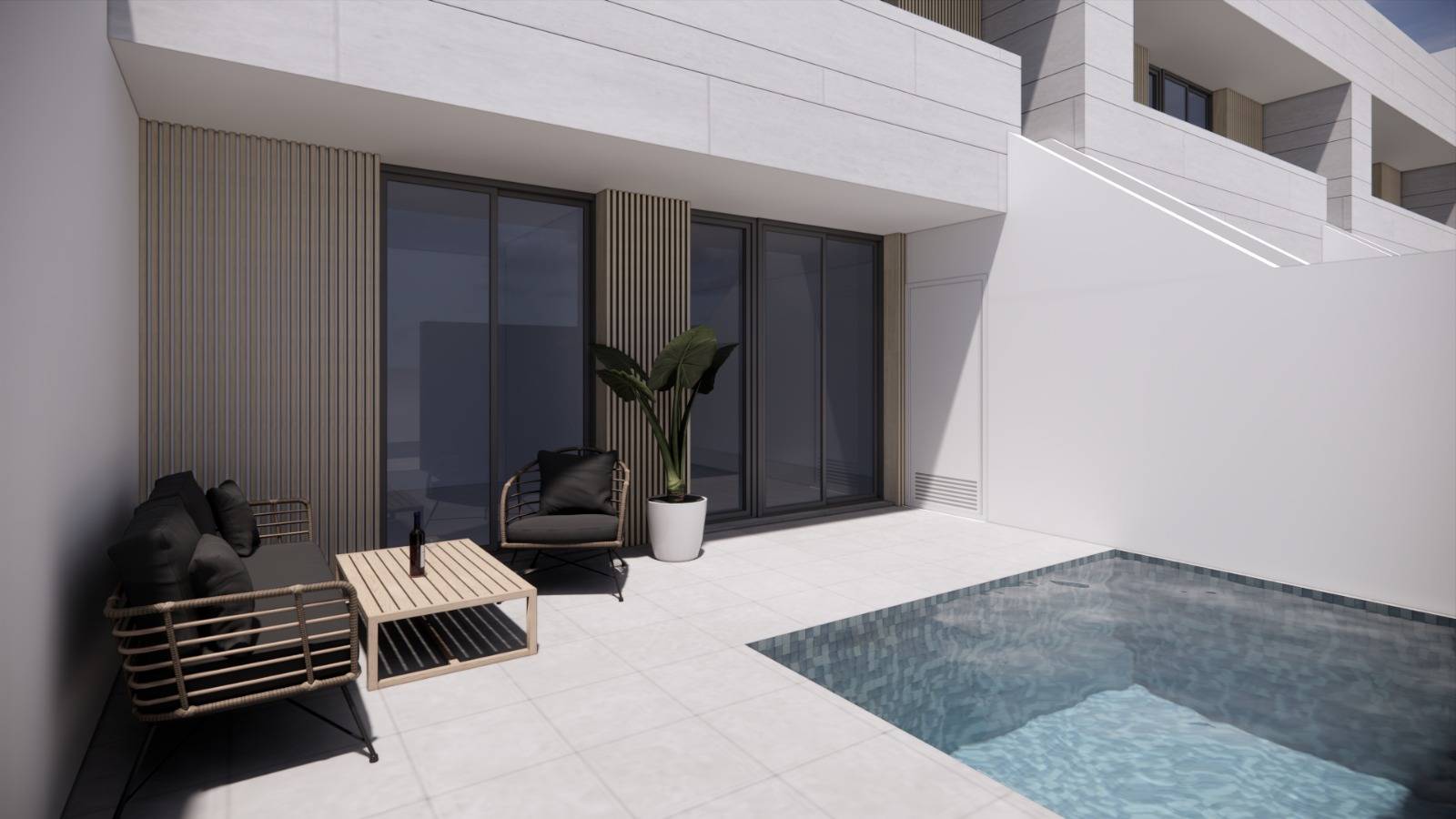New Build Bungalows with Private Pool in Santiago de la Ribera