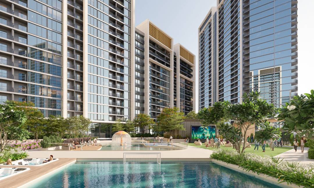 Panoramic 2BR Oasis: Spectacular 180-Degree Views of Community, City, Golf Course, and Amenities at Sobha Orbis