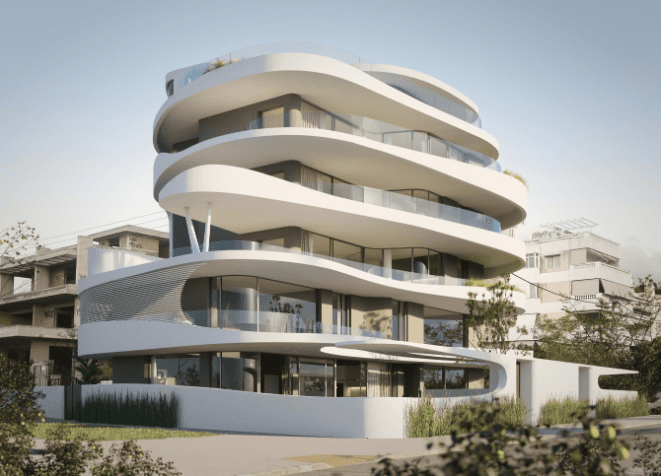 A modern apartment complex.