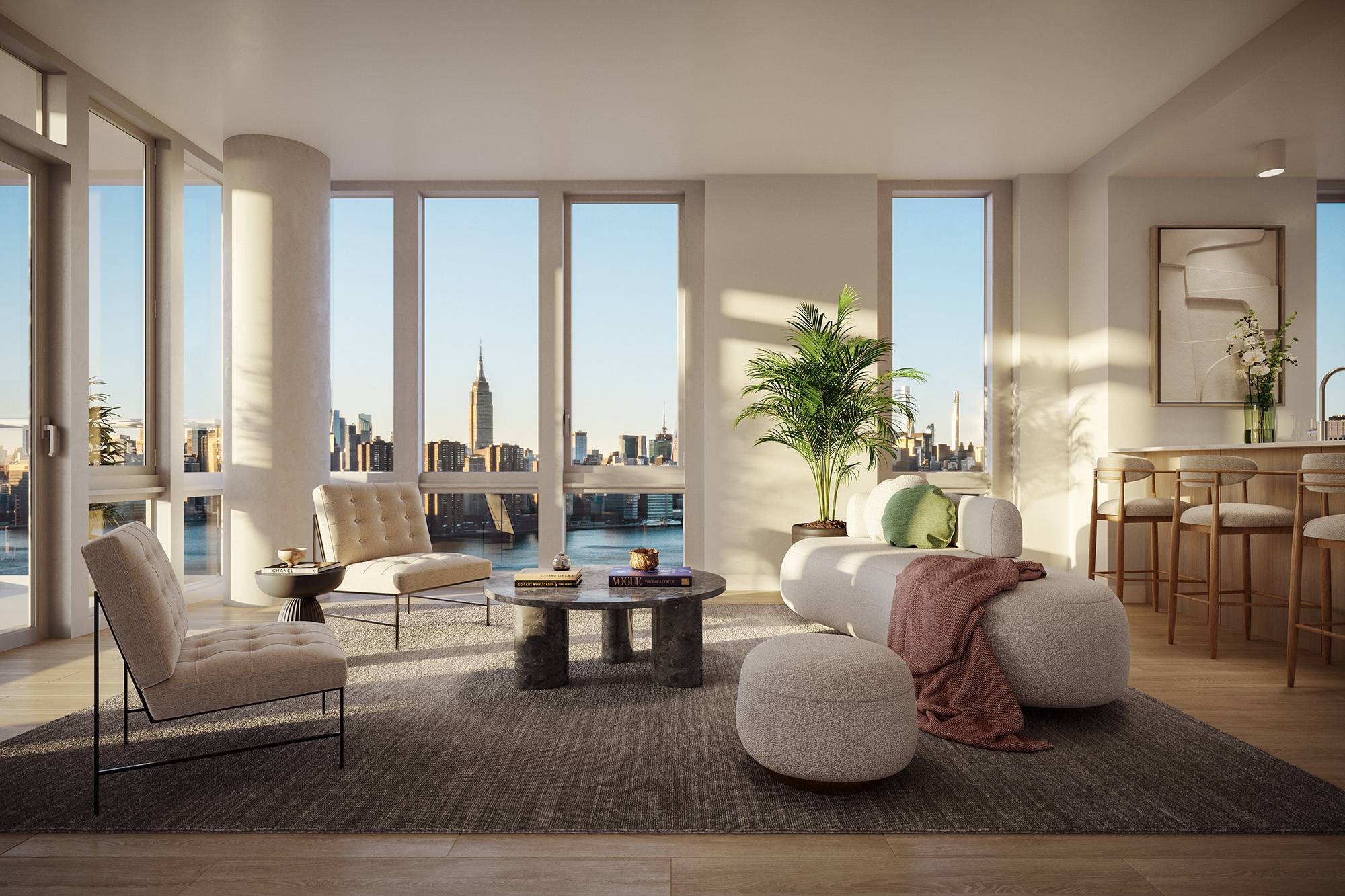 No Fee, 2 Bed/1.5 Bath Corner Unit in Luxury Greenpoint Building, W/D in Unit