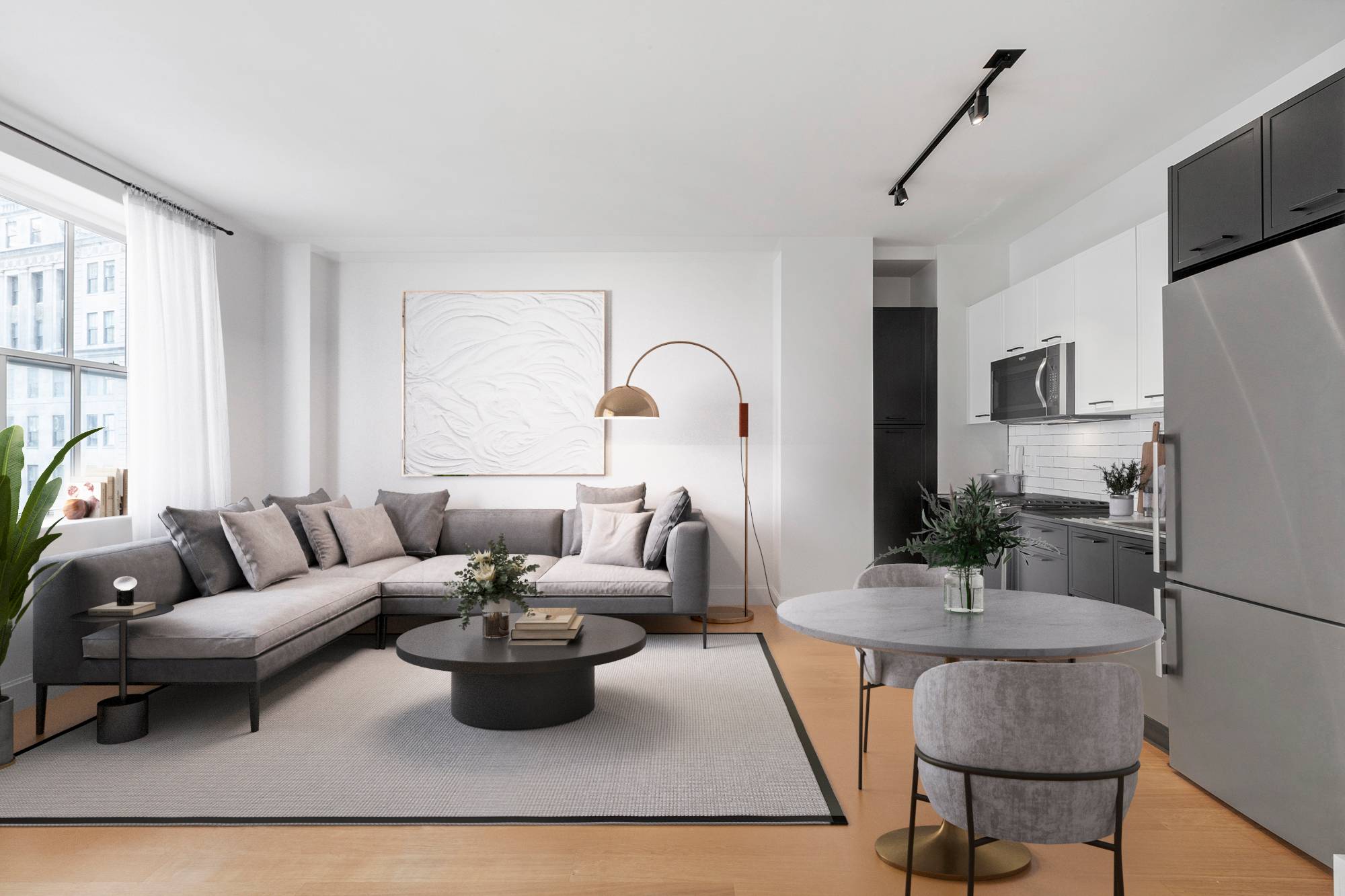 Financial District 3 Bed/2 Bath Modern Apartment in Luxury Building, W/D in unit