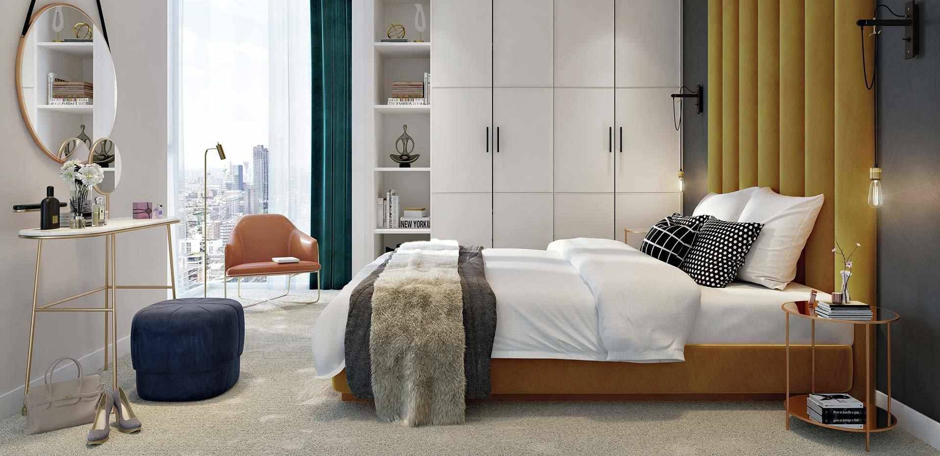 Siena House 1 bed apartment spanning over 580 sqft on the 5th floor at 250 City Road development.