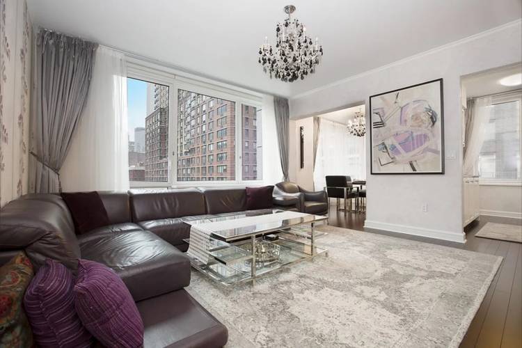 FULLY FURNISHED corner unit - 1,372 SF 2 BED 2 BA + Powder Room Residence at The Rushmore Condominium!